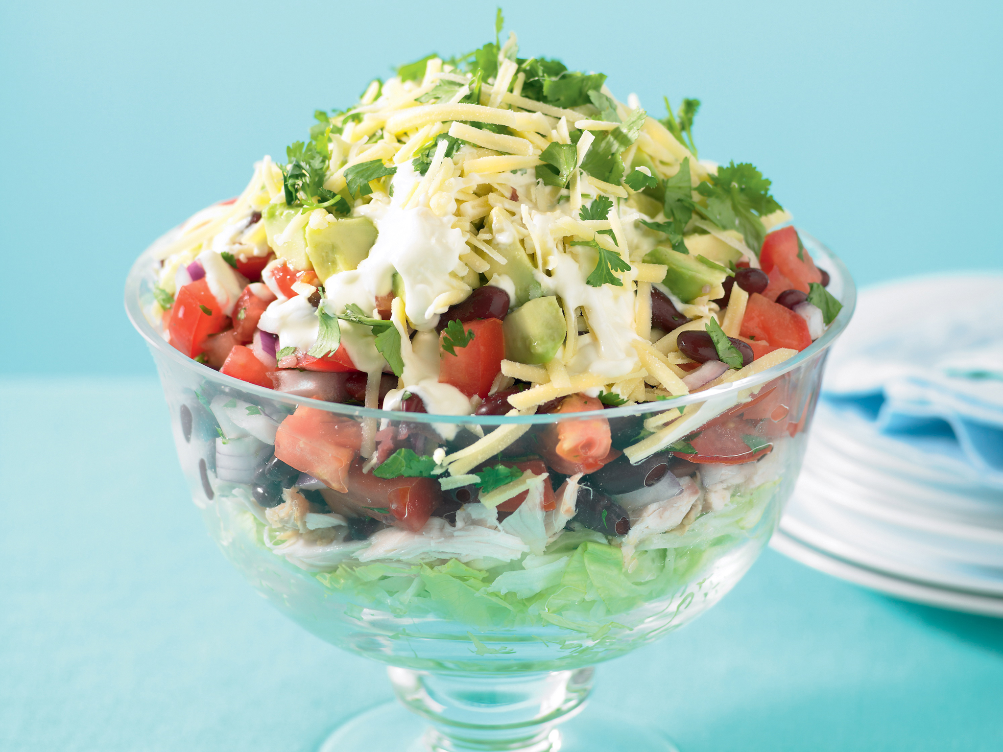 Pantry Standbys beans - Open a can - Mexican Layered Salad