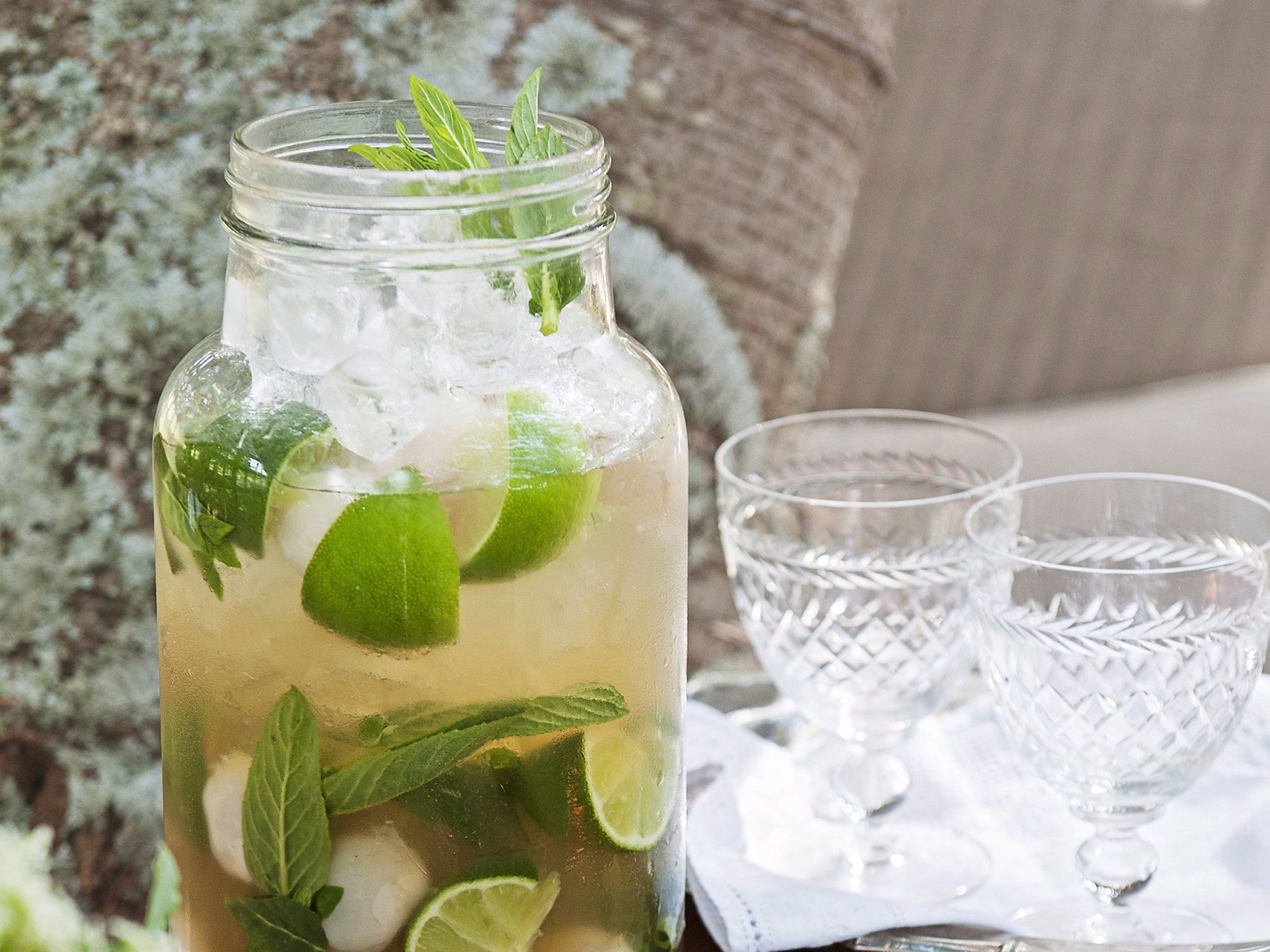 mint and lychee caprioscas