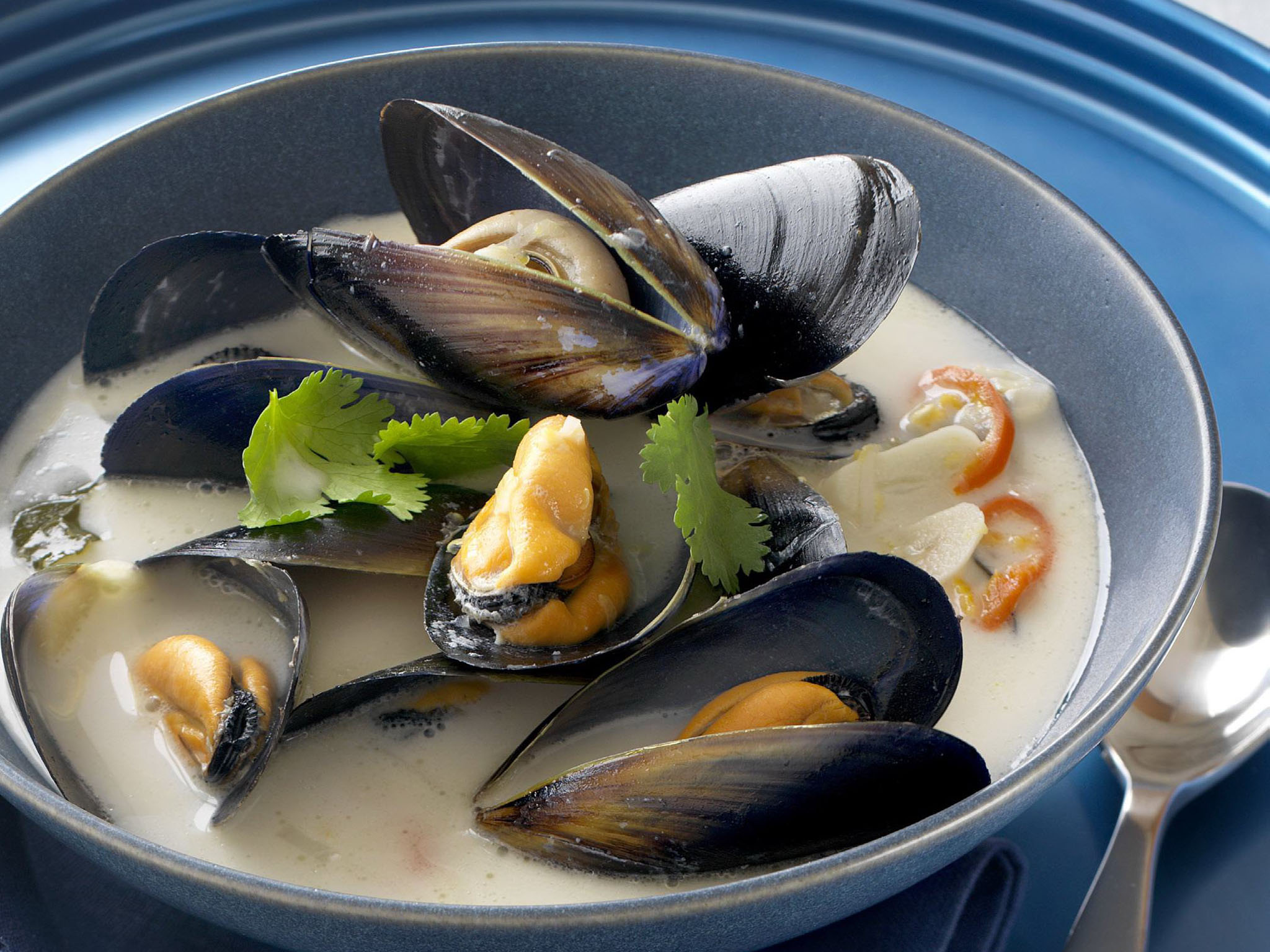 MUSSELS IN SPICED COCONUT BROTH