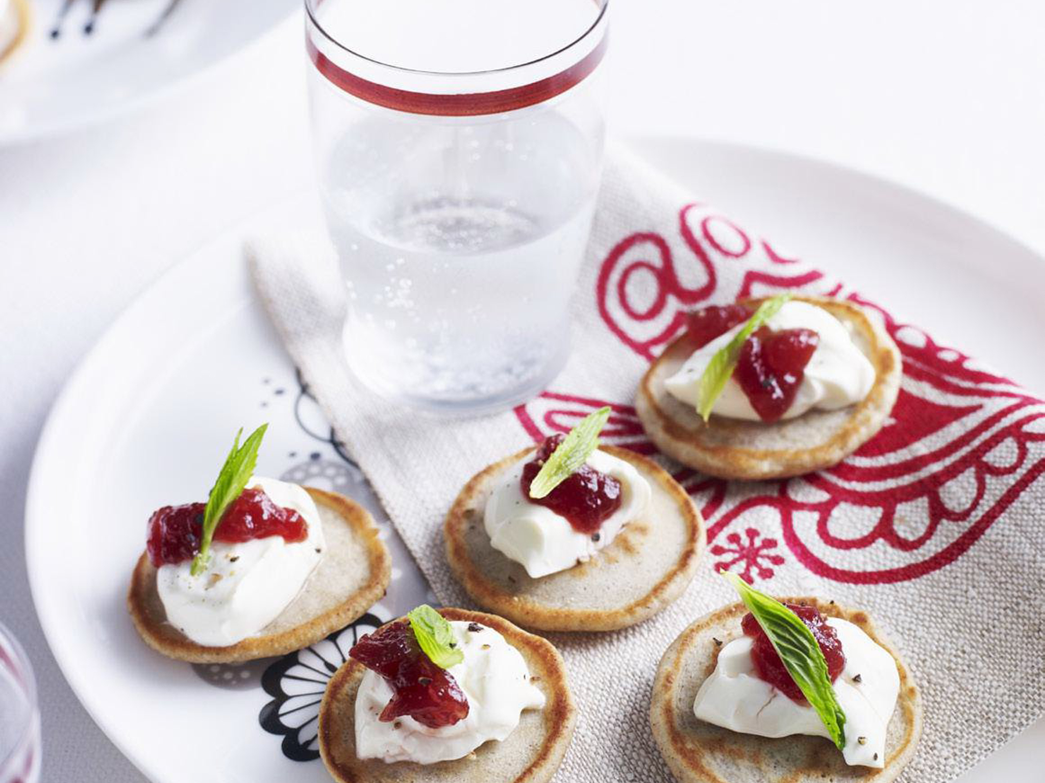 blinis with goat's cheese