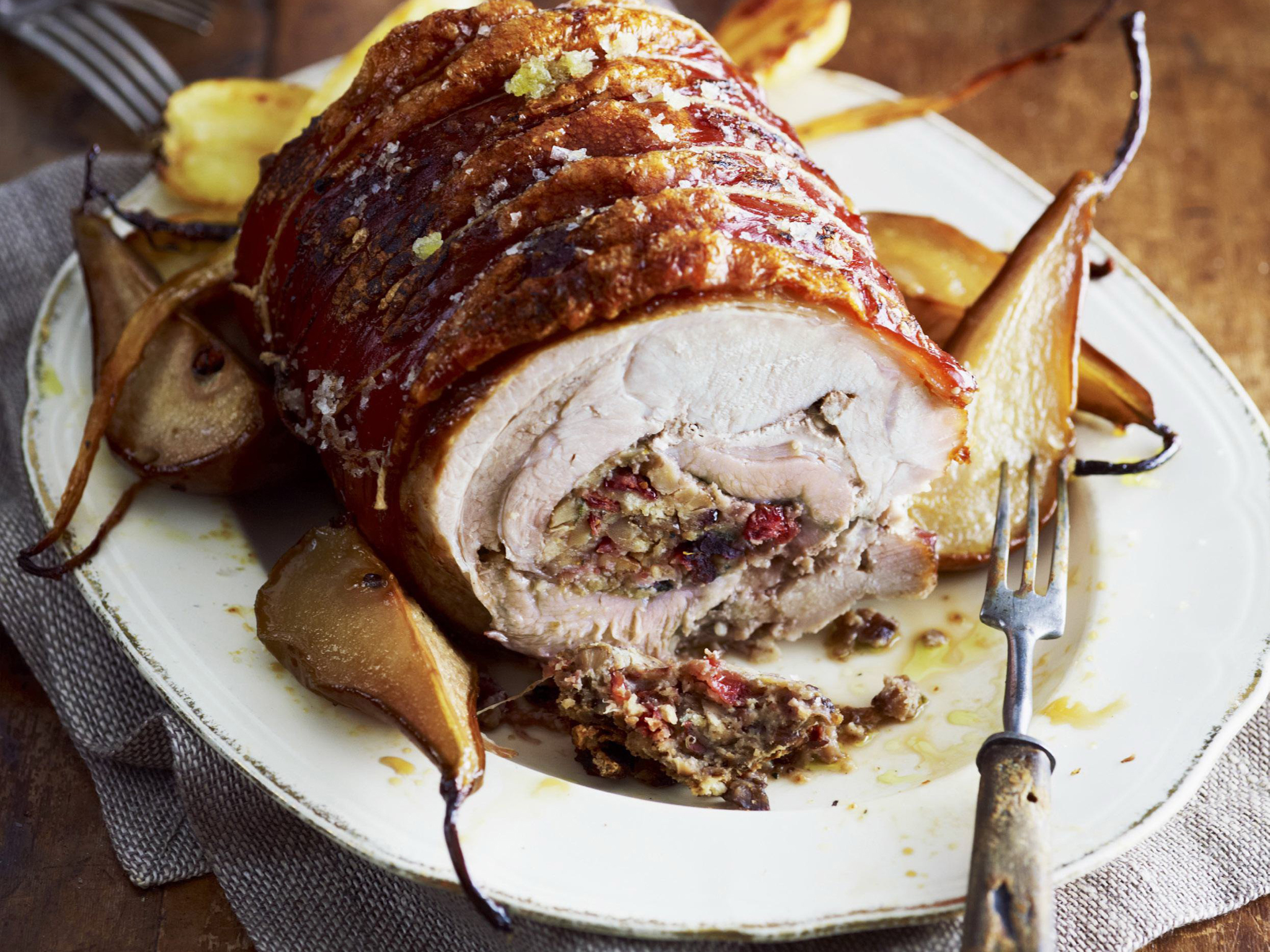 roast pork with chestnuts and pancetta