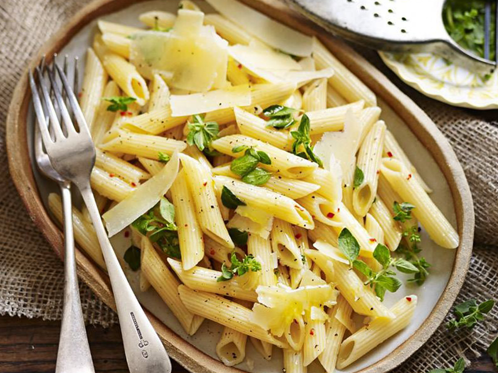 penne with chilli, garlic and oil