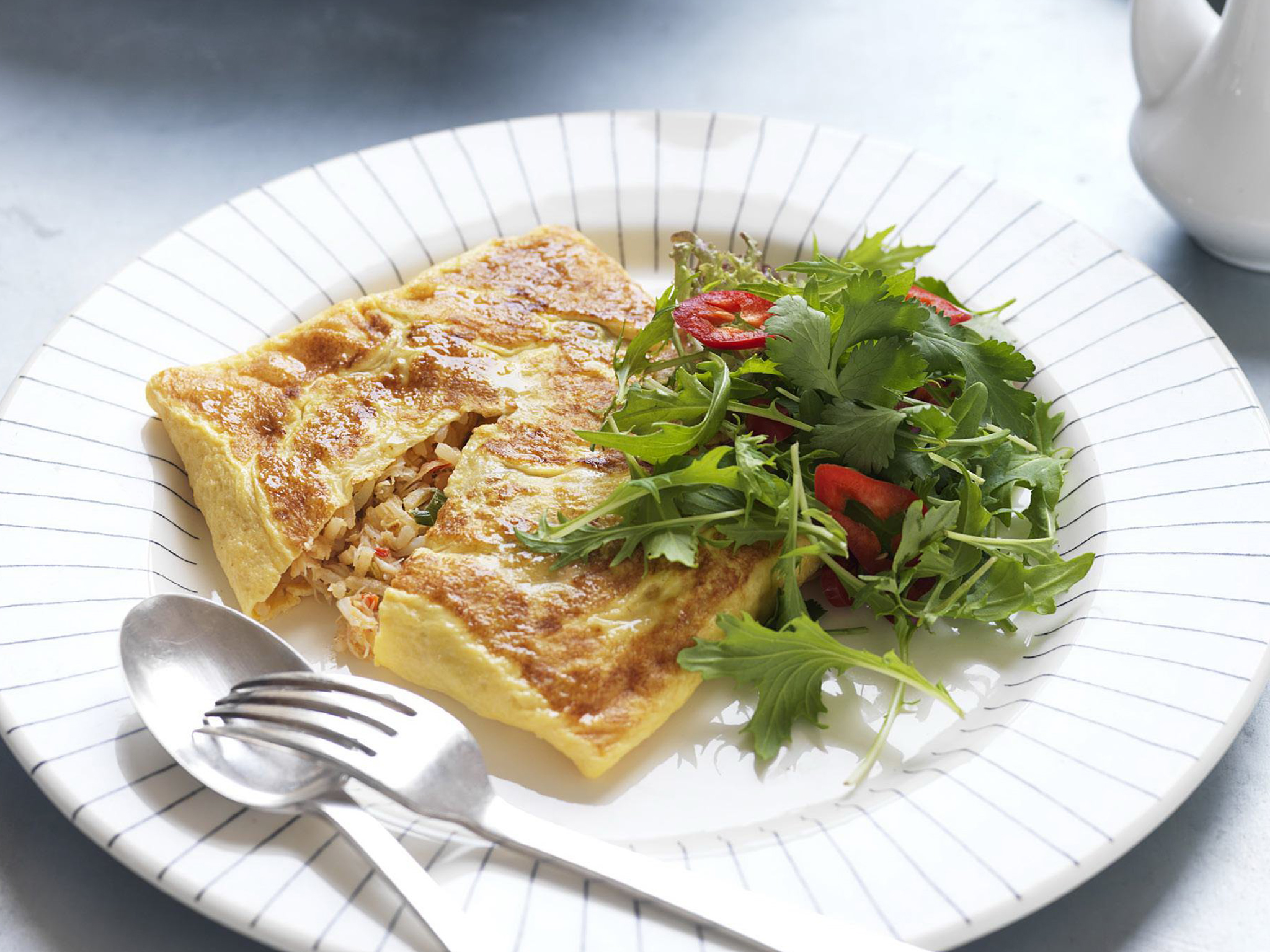 asian crab and rice omelette
