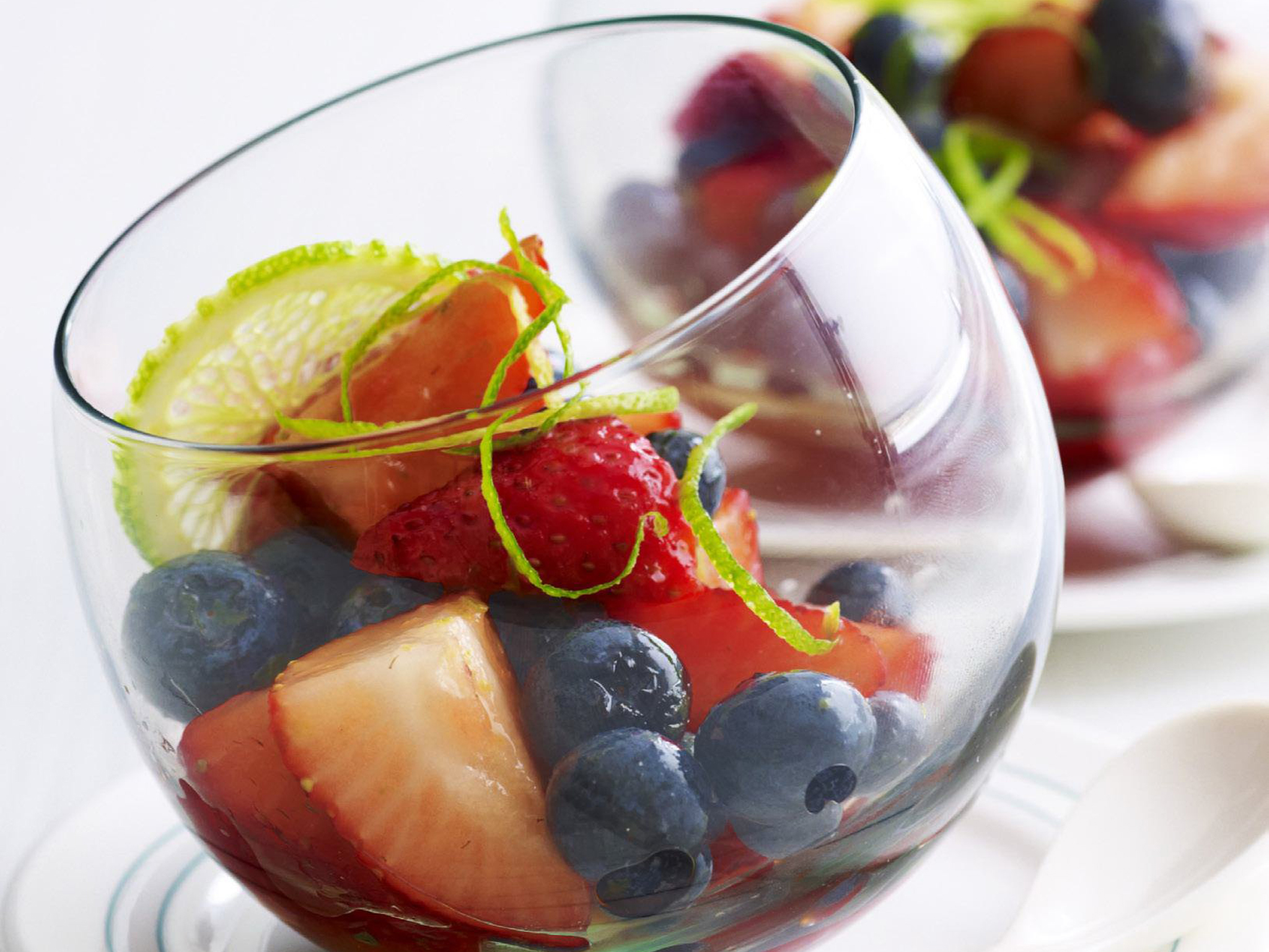 berry and lime fruit salad