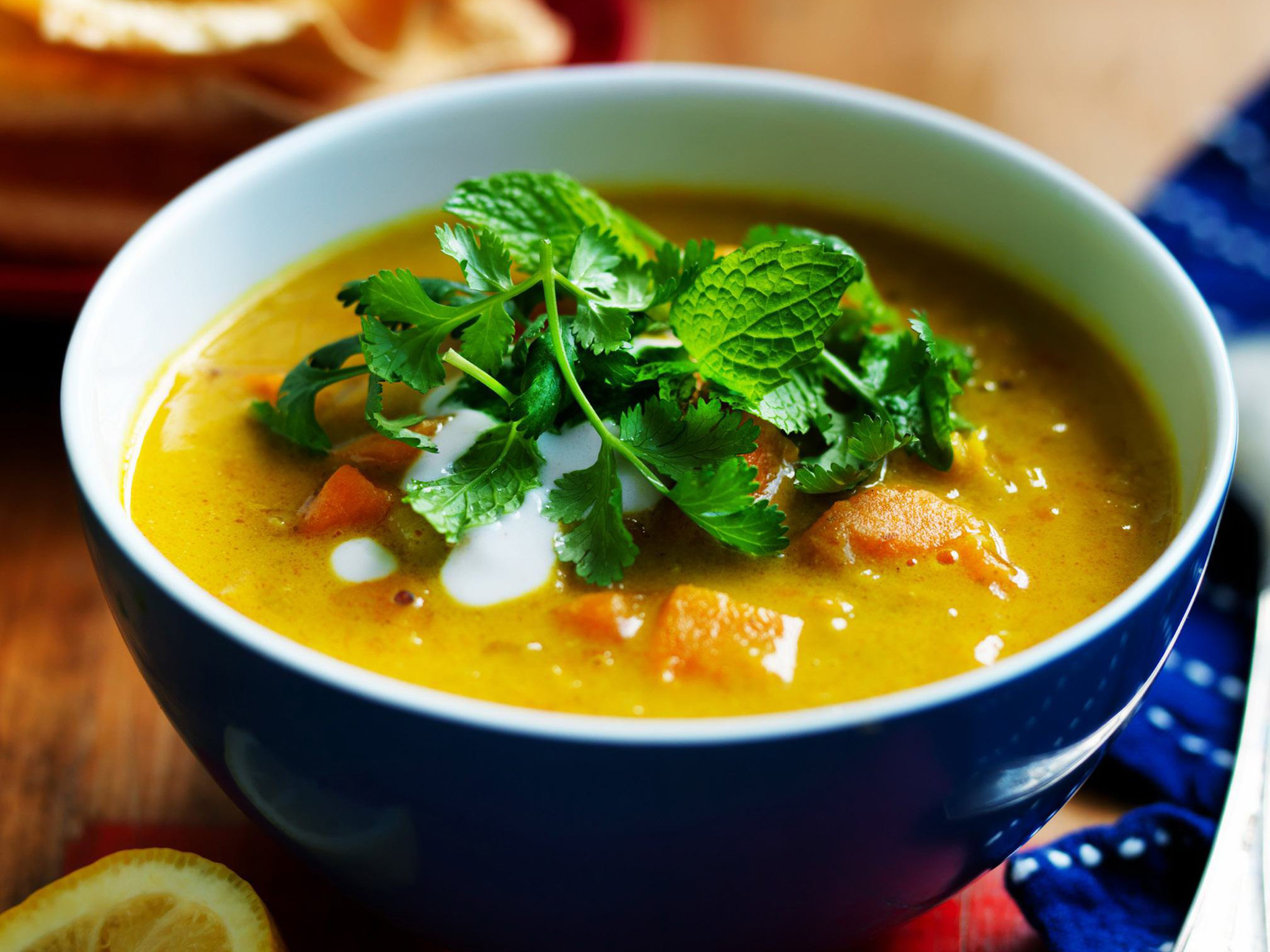 CURRIED KUMARA AND LENTIL SOUP