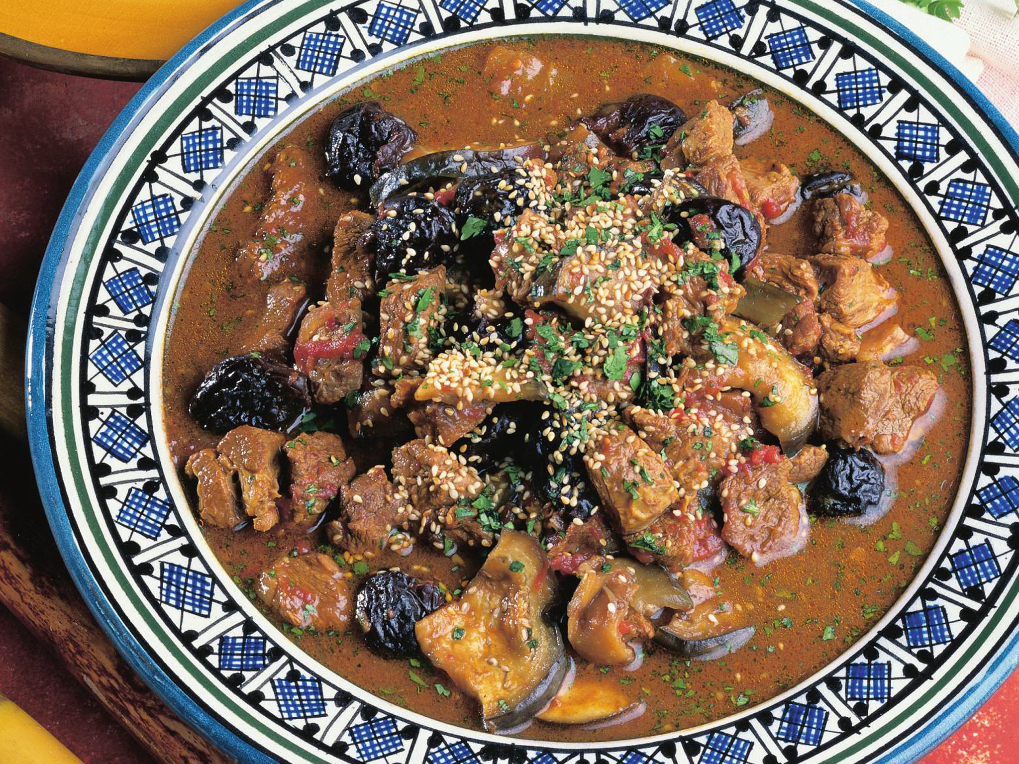 fruity beef and eggplant tagine