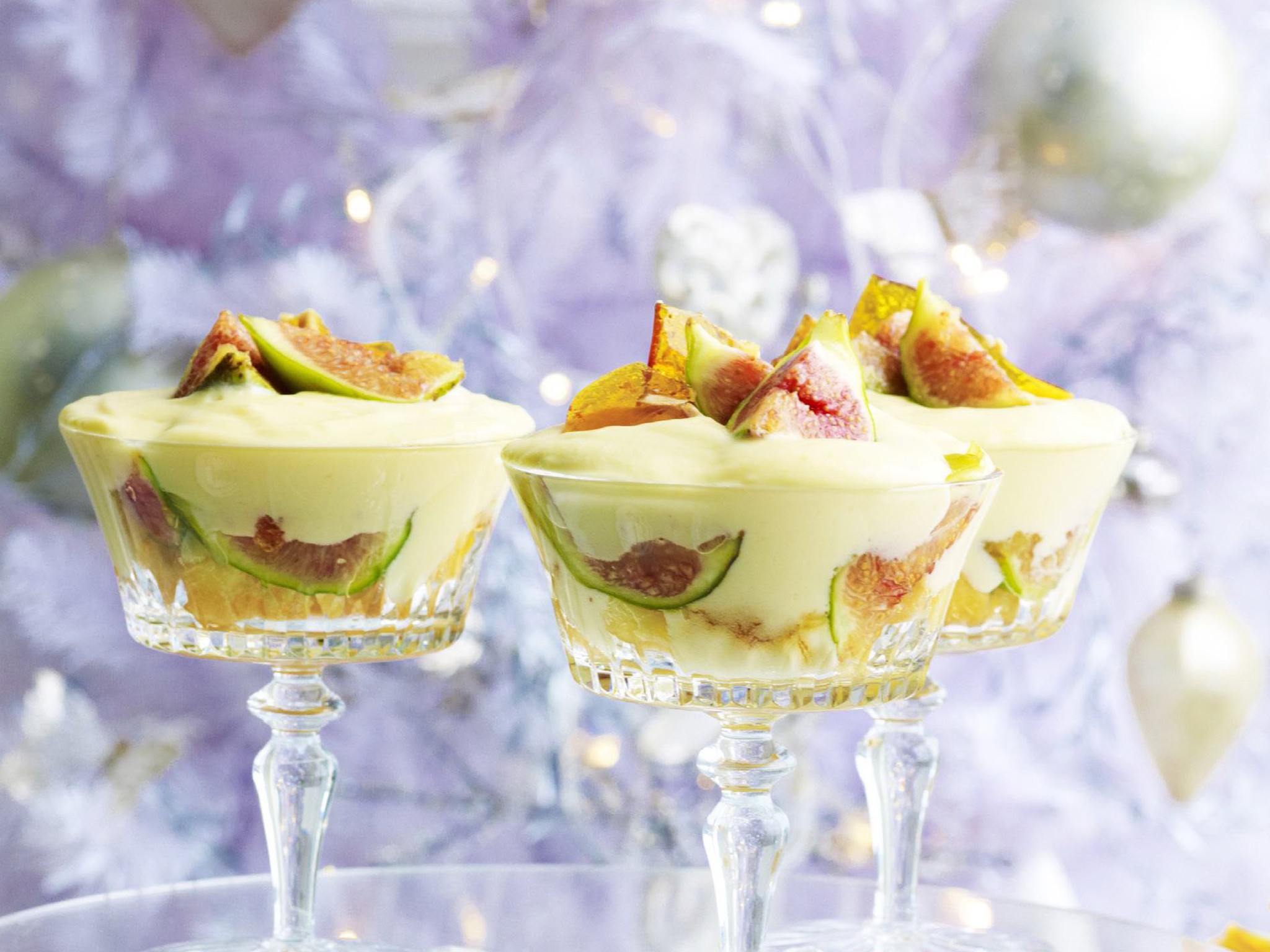 fig, almond and mascarpone trifle