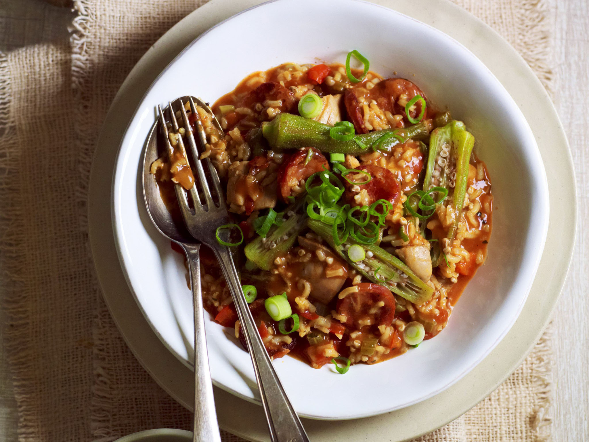 Chicken, chorizo and okra gumbo-image