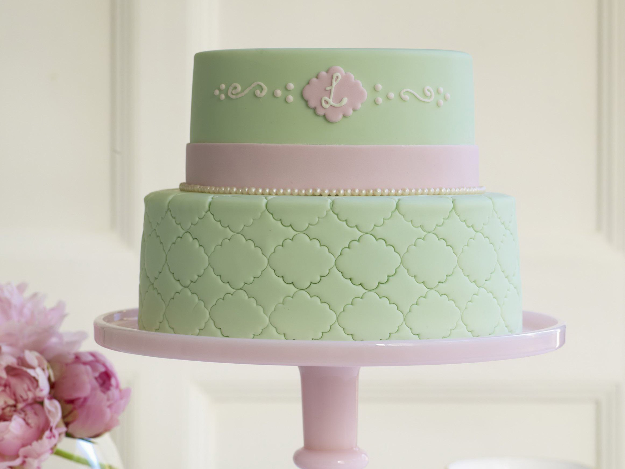 mint pink Pearl Cake