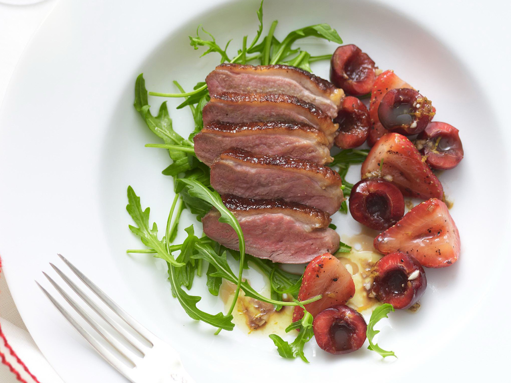 Marinated duck with peppered strawberries | Women's Weekly Food