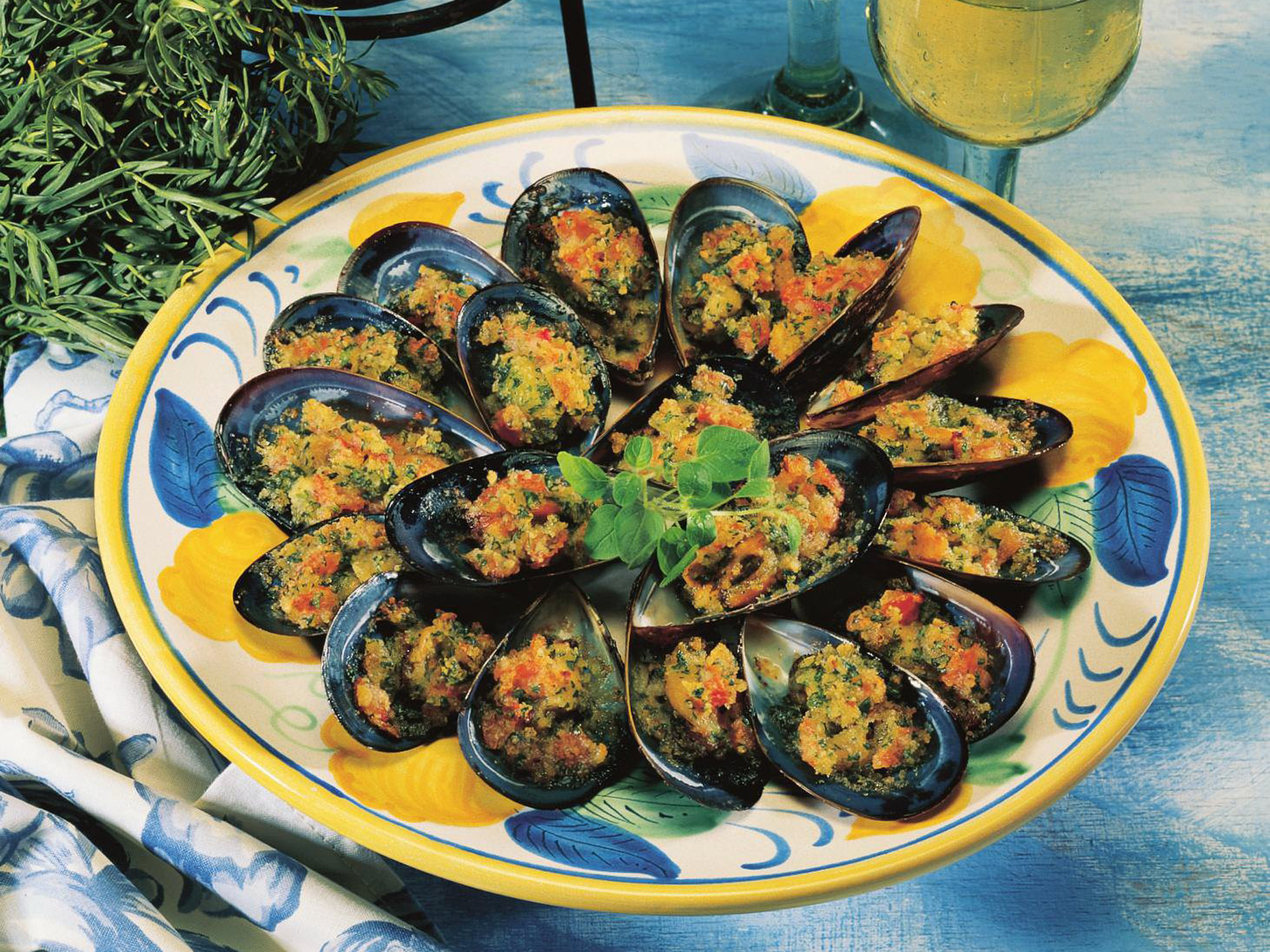baked mussels au gratin