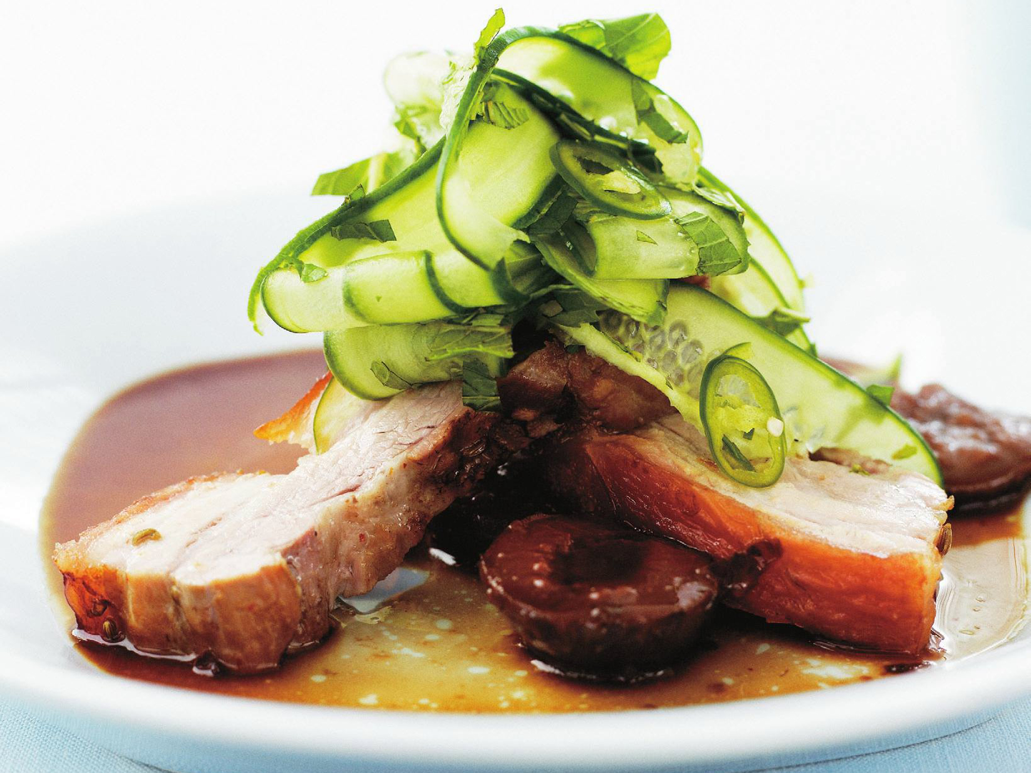Roasted pork belly with plum sauce Women's Weekly Food
