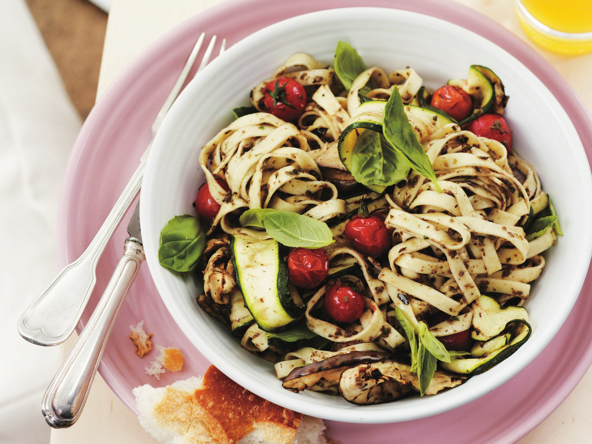 Grilled vegetables and basil tapenade pasta | Women's Weekly Food