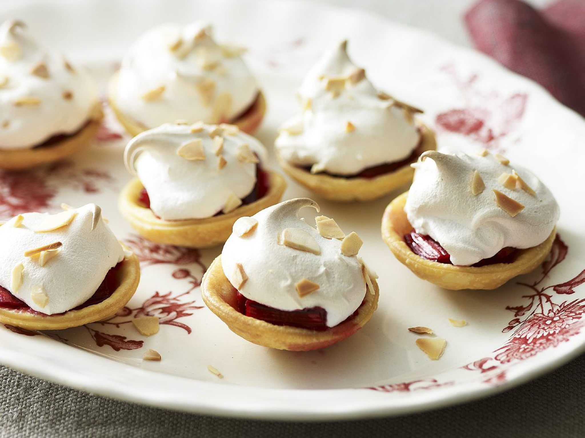 RHUBARB PIES WITH MERINGUE TOPPING