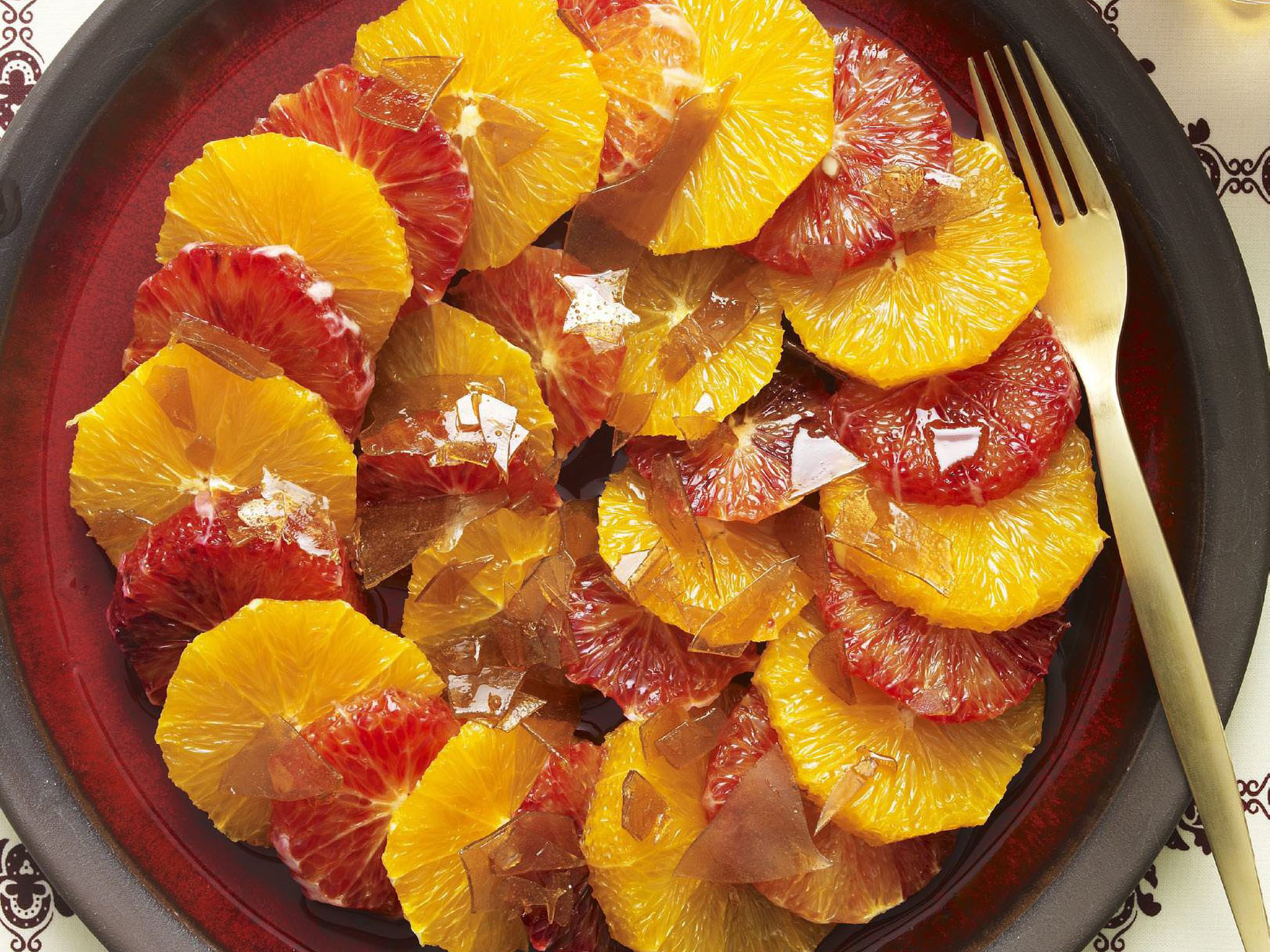 Spiced oranges with brown sugar toffee