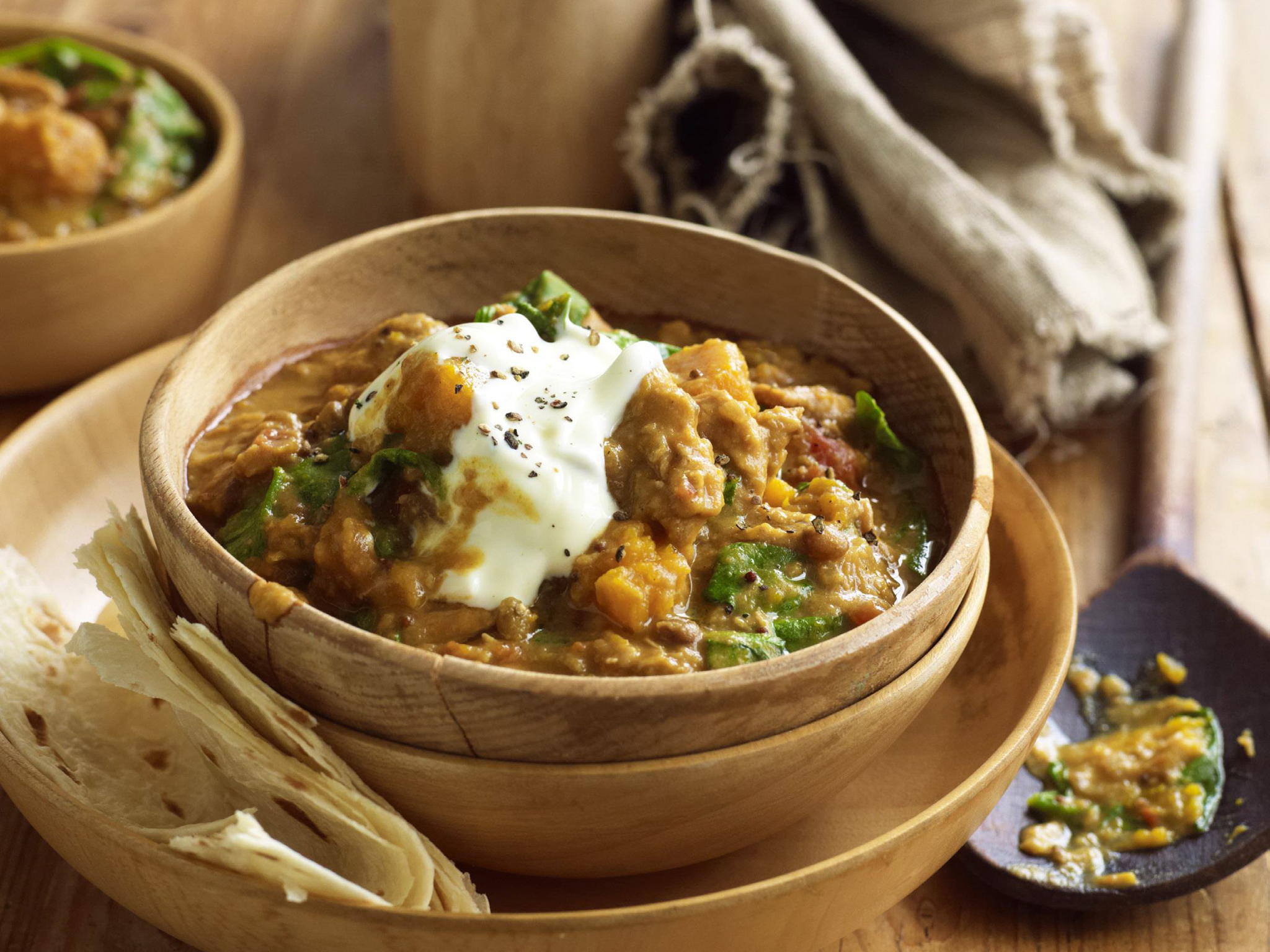 Chicken, lentil and pumpkin curry-image