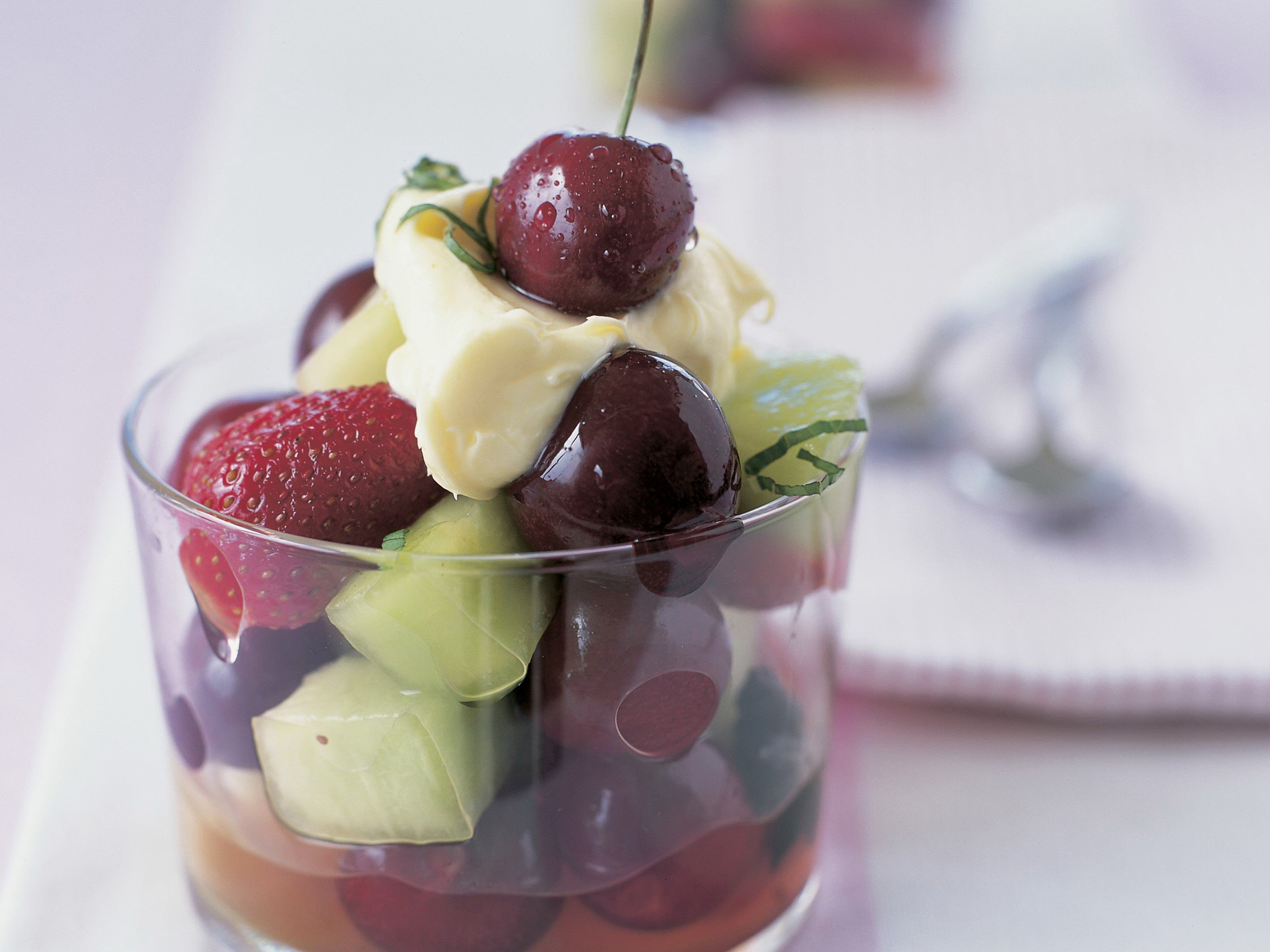 Fruit salad with star-anise syrup