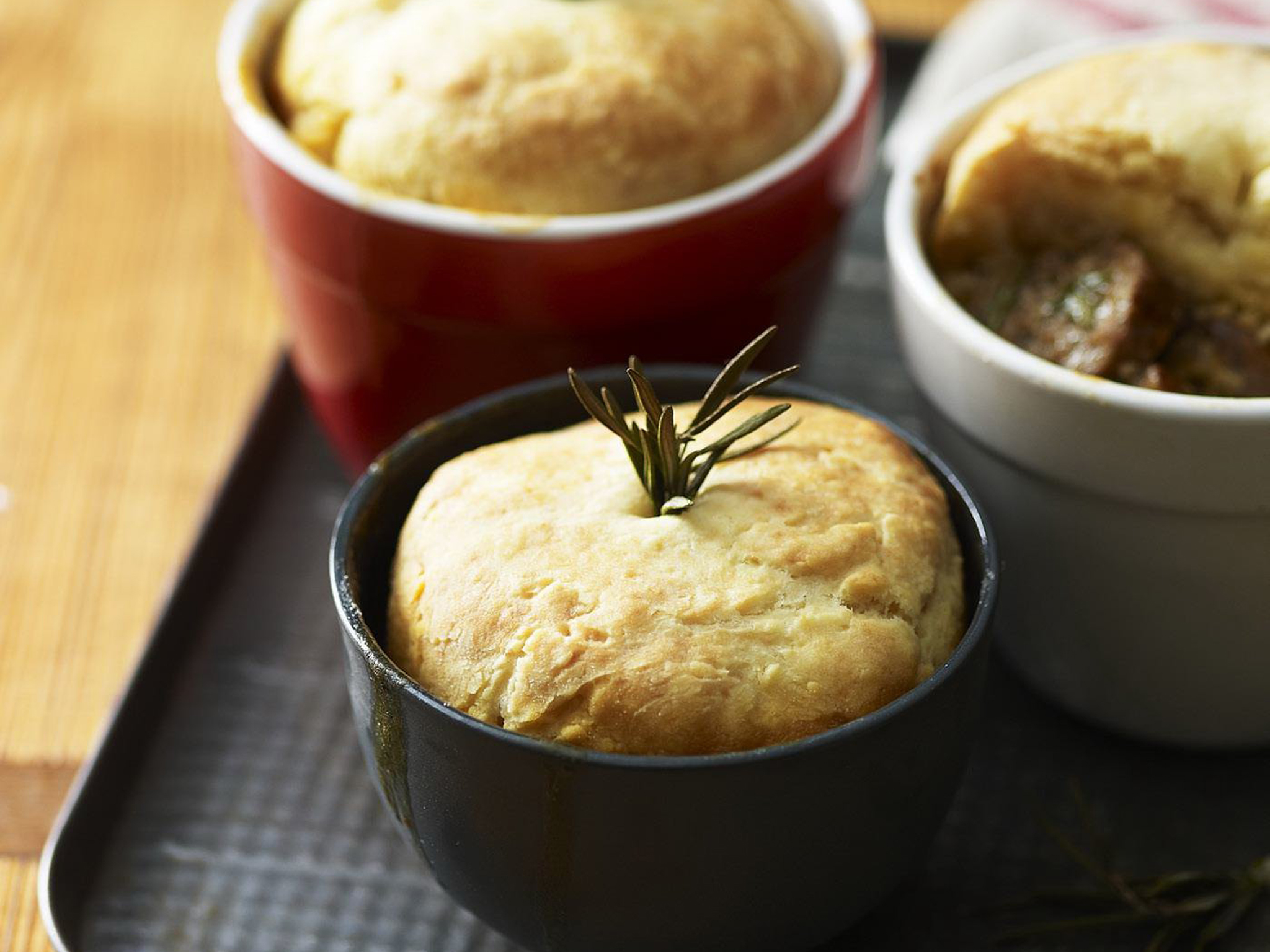 LAMB AND ROSEMARY PIES WITH SCONE TOPPING