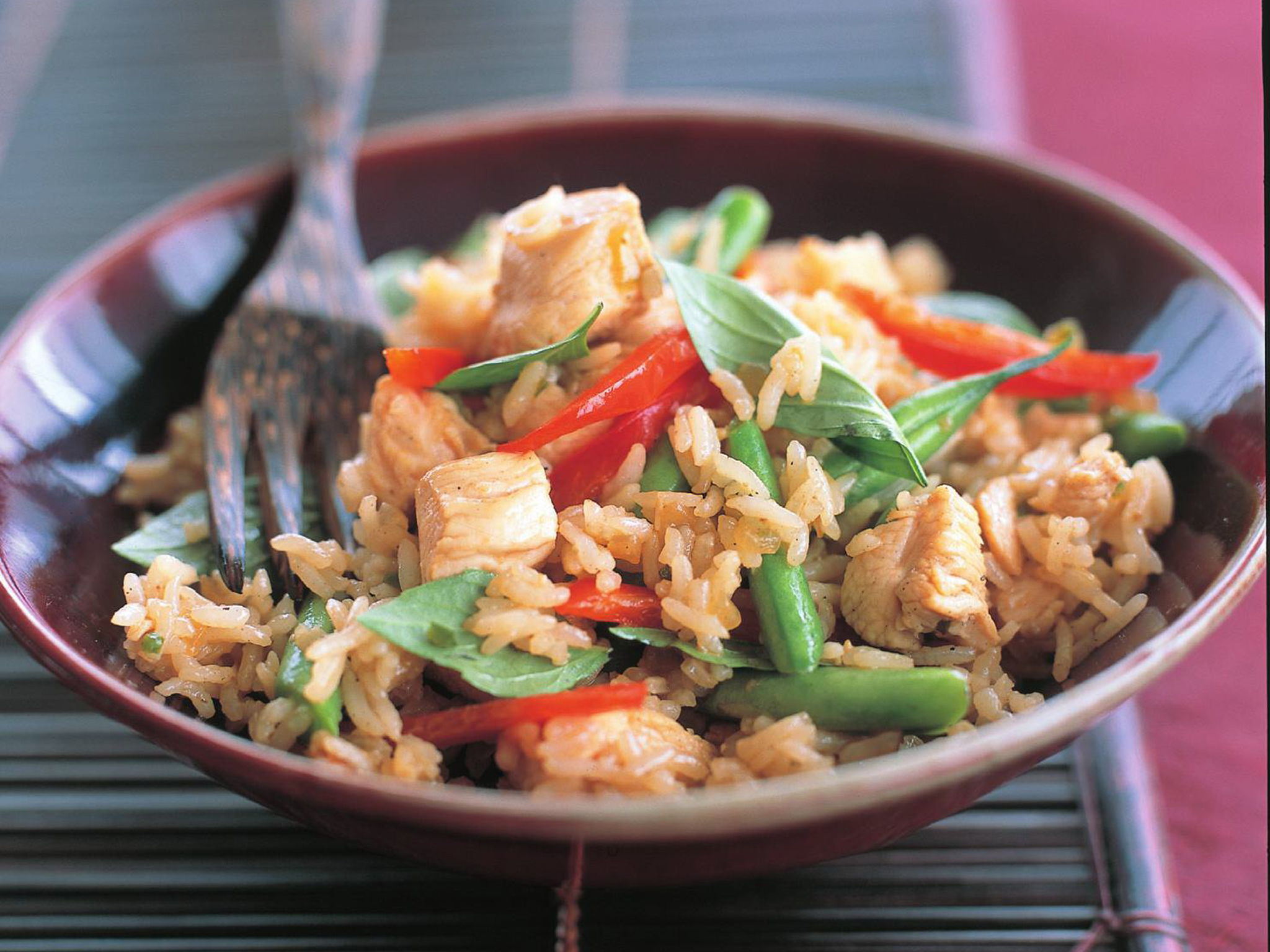 chicken and thai basil fried rice