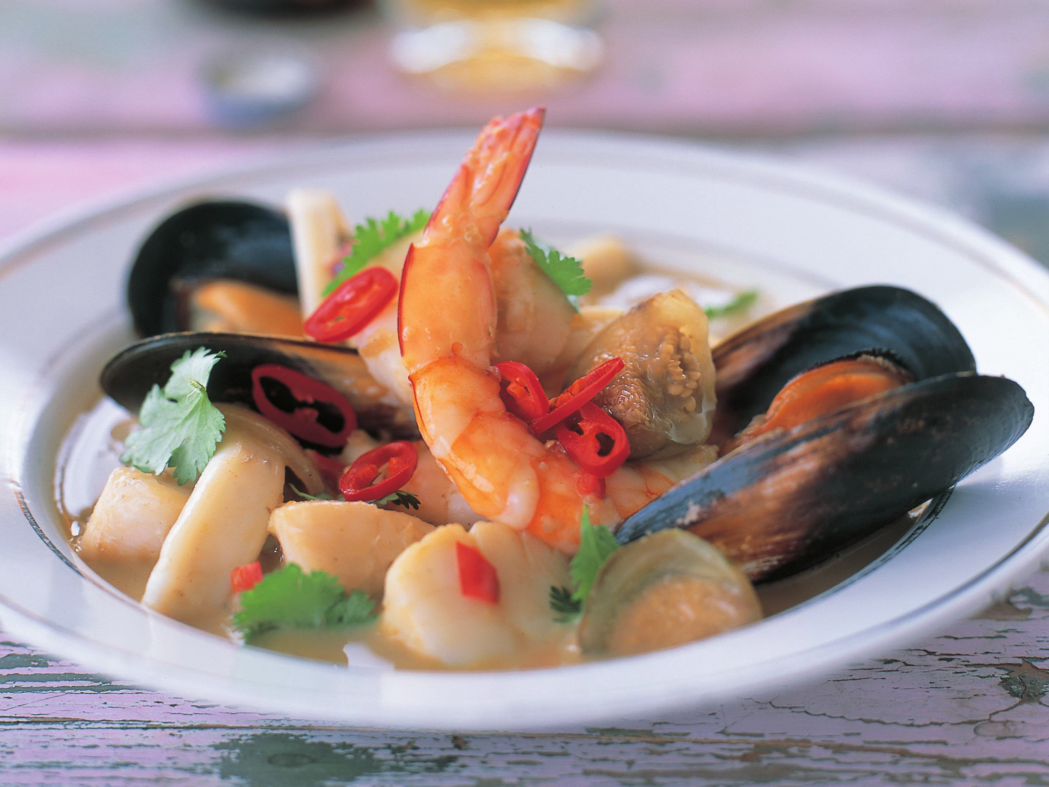 Seafood and thai eggplant yellow curry Women's Weekly Food