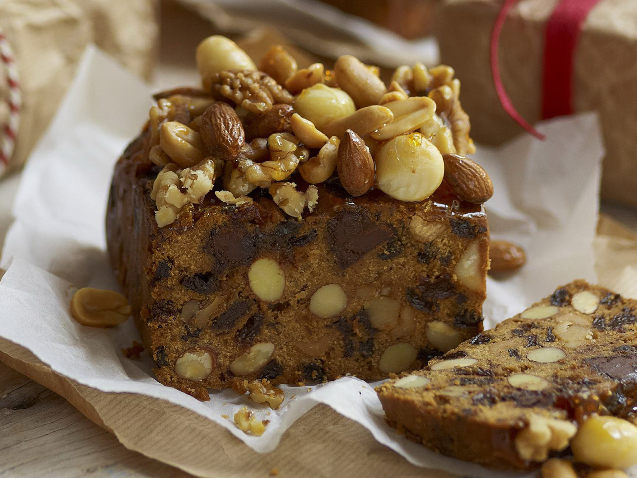 NUTTY CHOC-CHIP Boiled Fruit Cakes