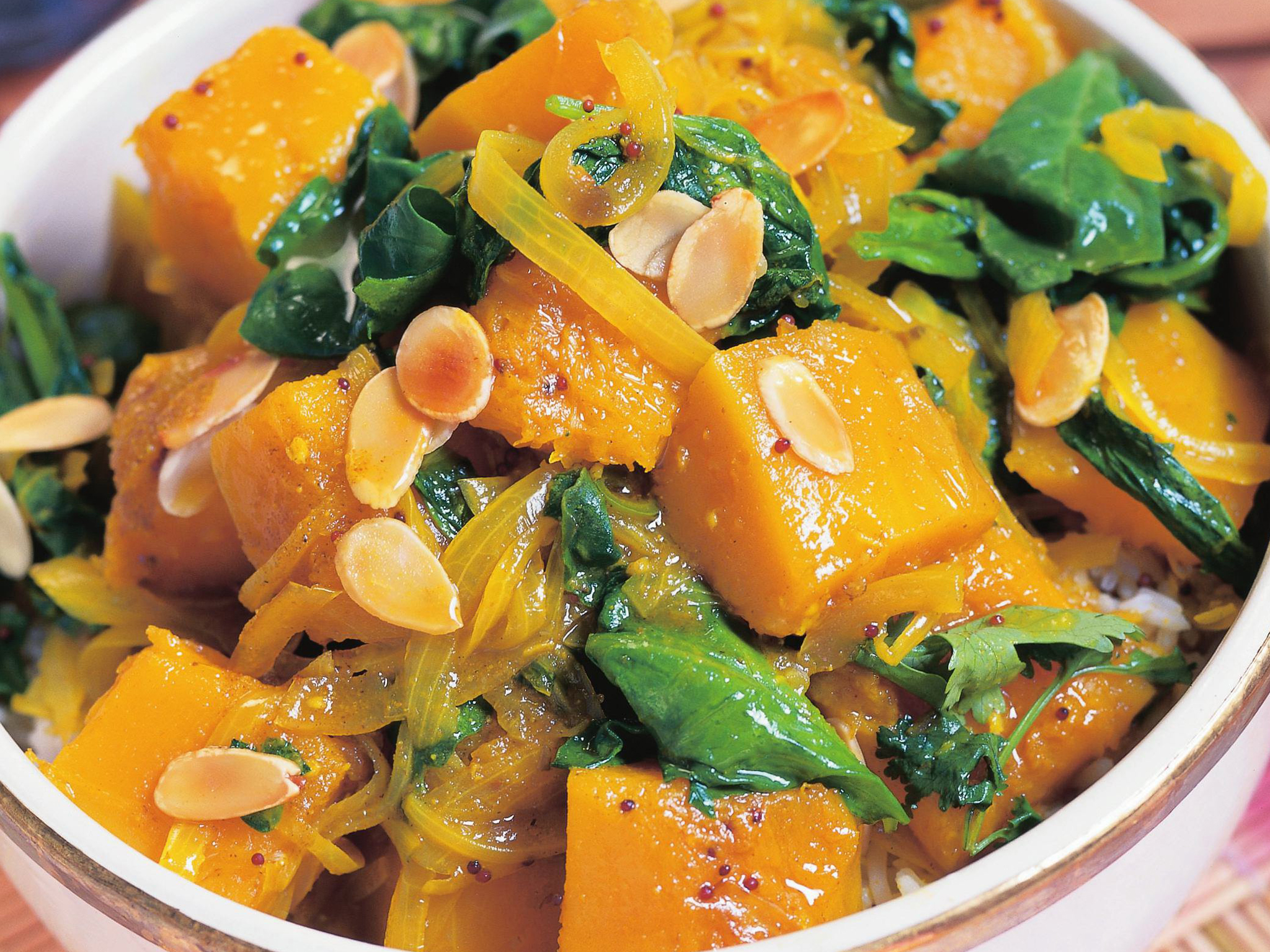 Spinach and pumpkin curry