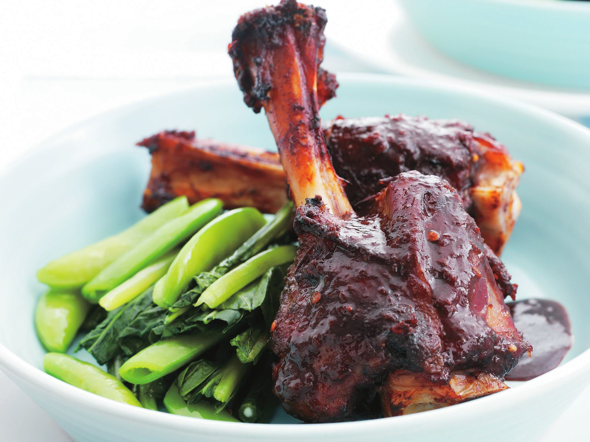 Lamb shanks in five-spice, taramind and ginger roast