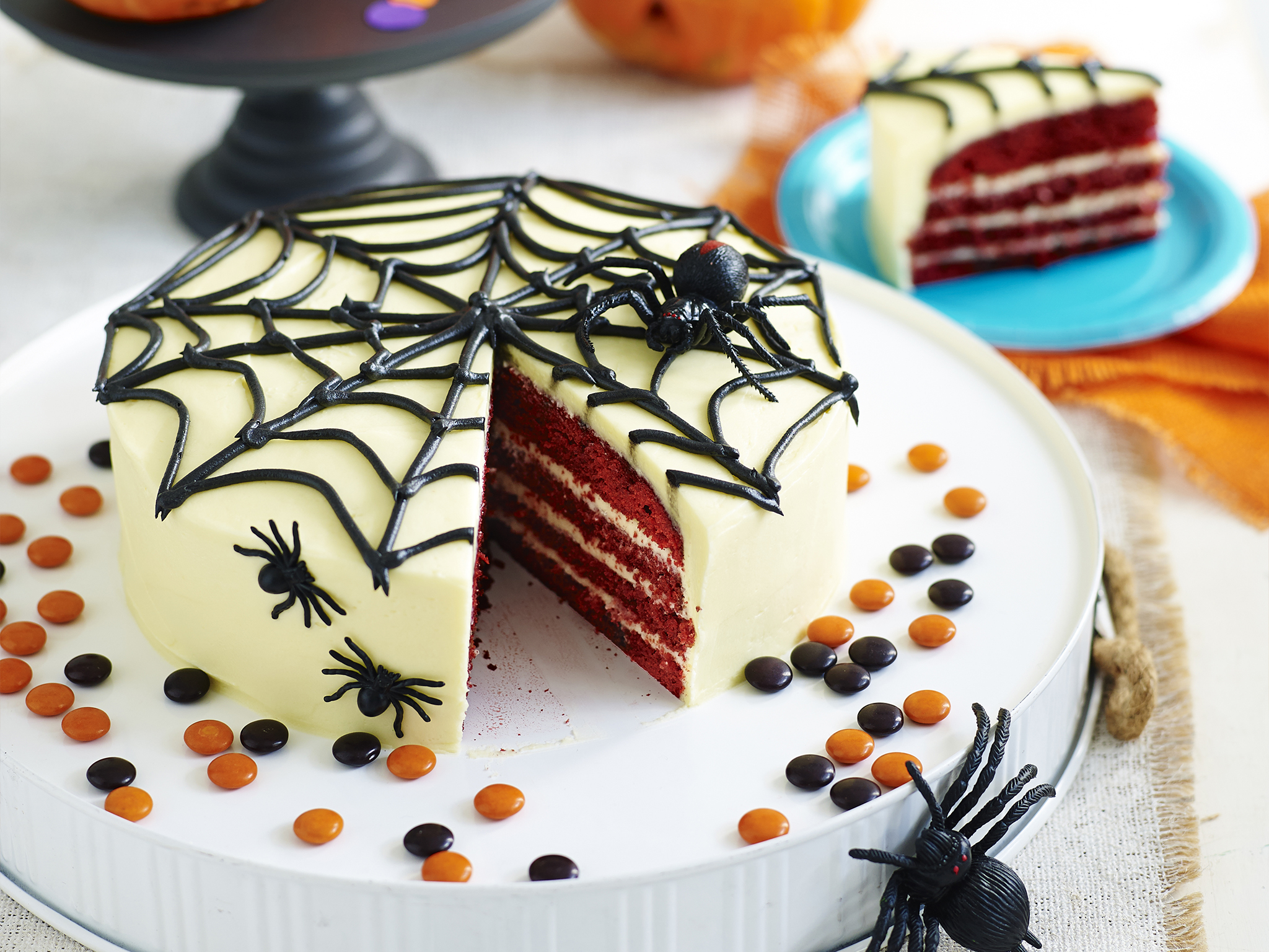 Wacky web halloween cake