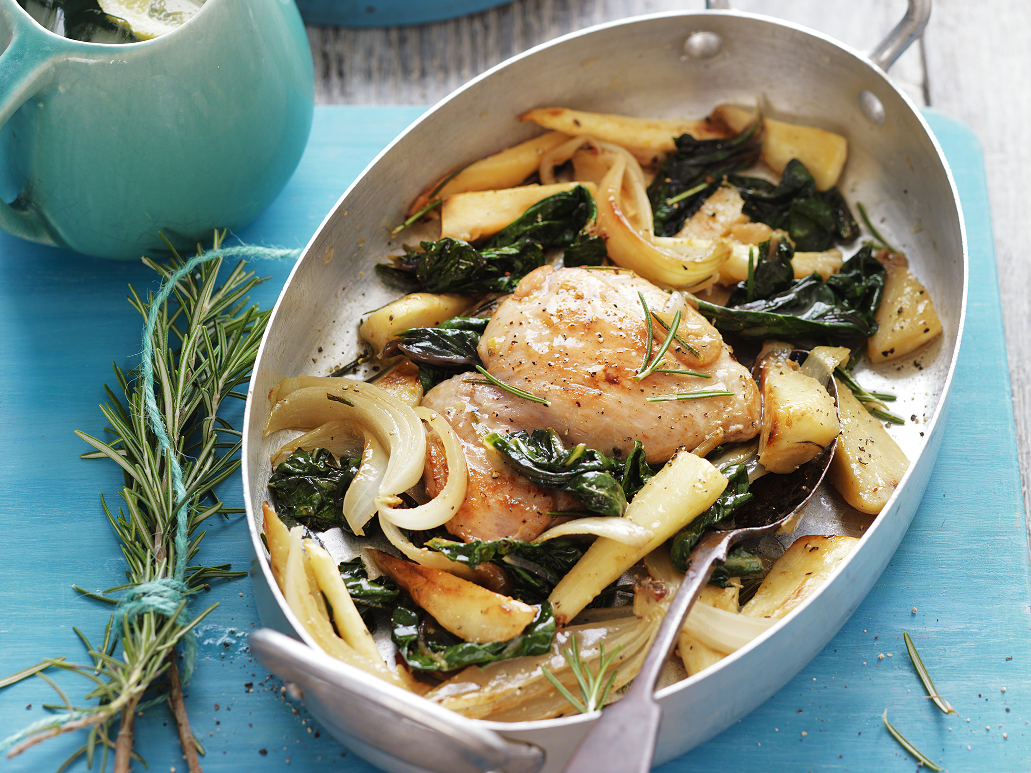 Baked chicken with maple parsnips-image