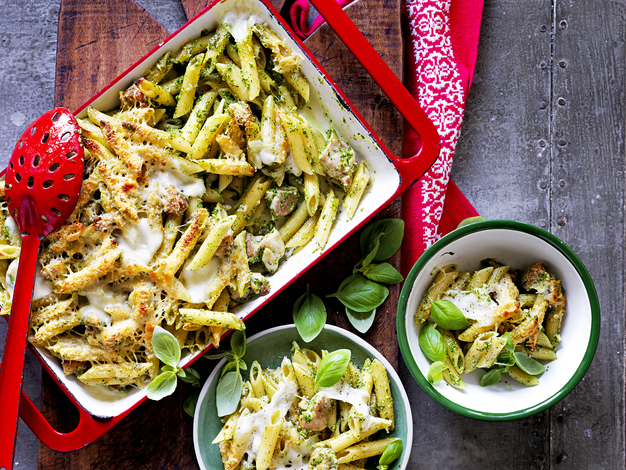 Chicken and pesto pasta bake-image