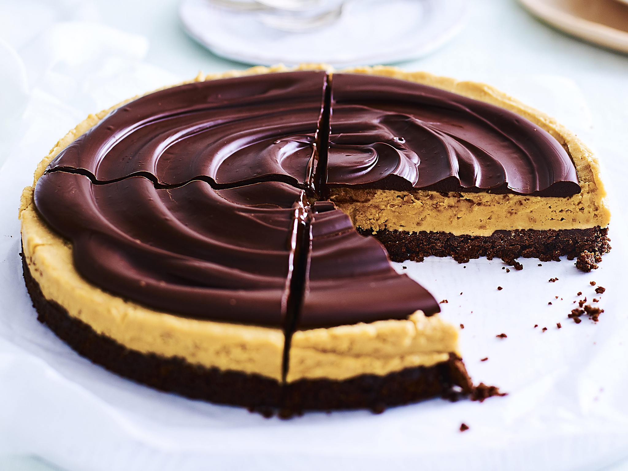 No-bake peanut butter and chocolate pie