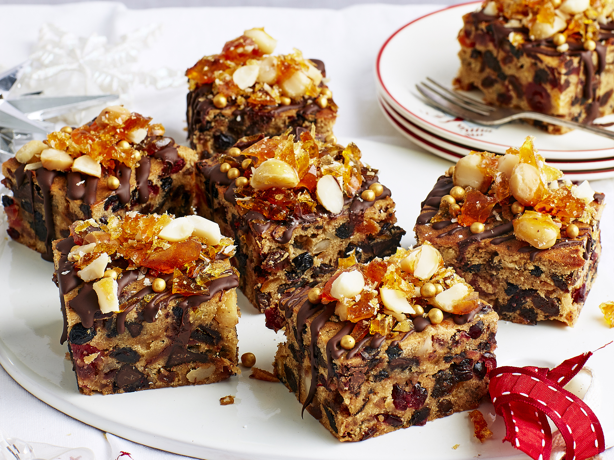 Dark chocolate and orange Christmas slice