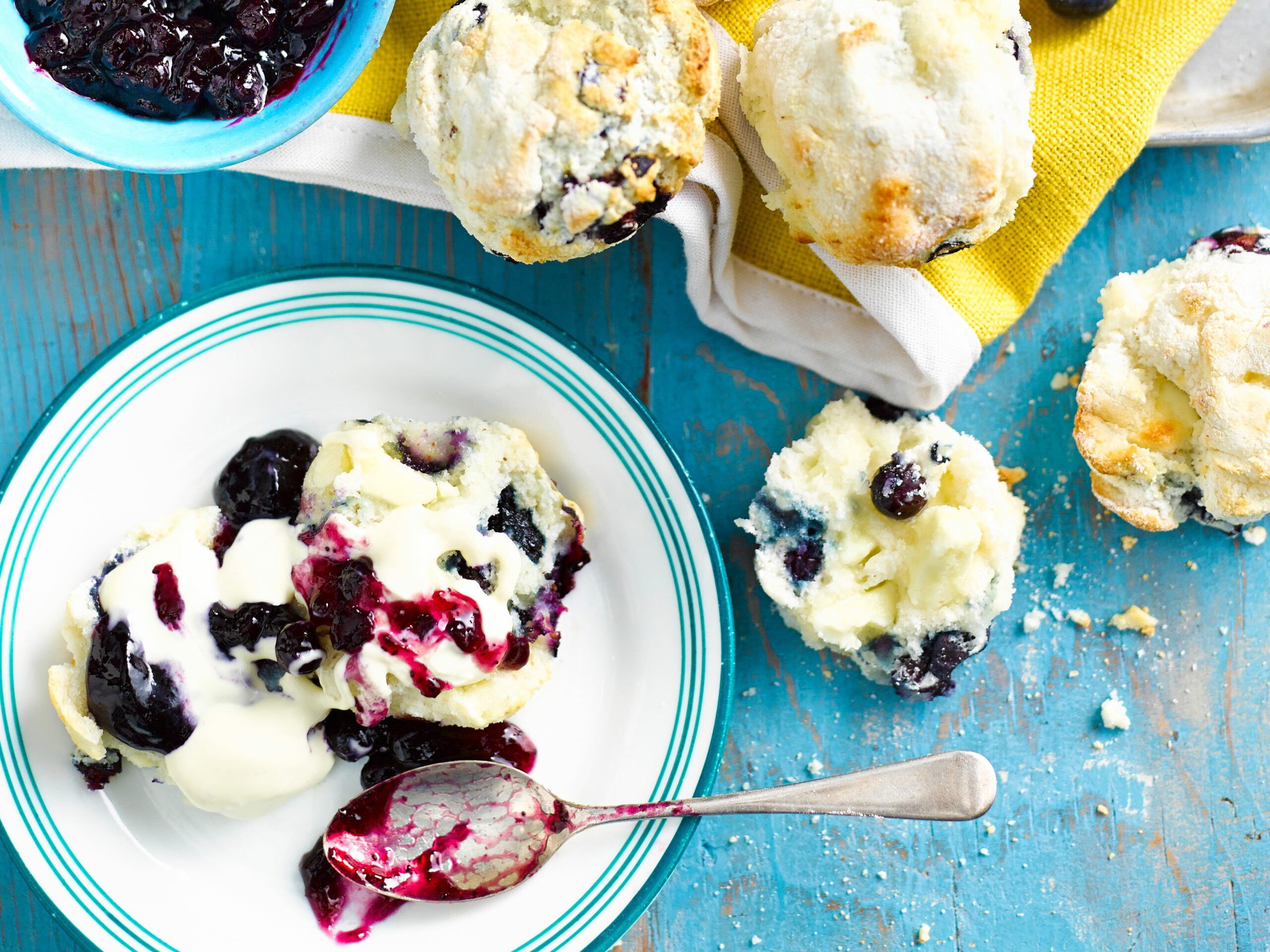 Gluten-free blueberry and white chocolate scones