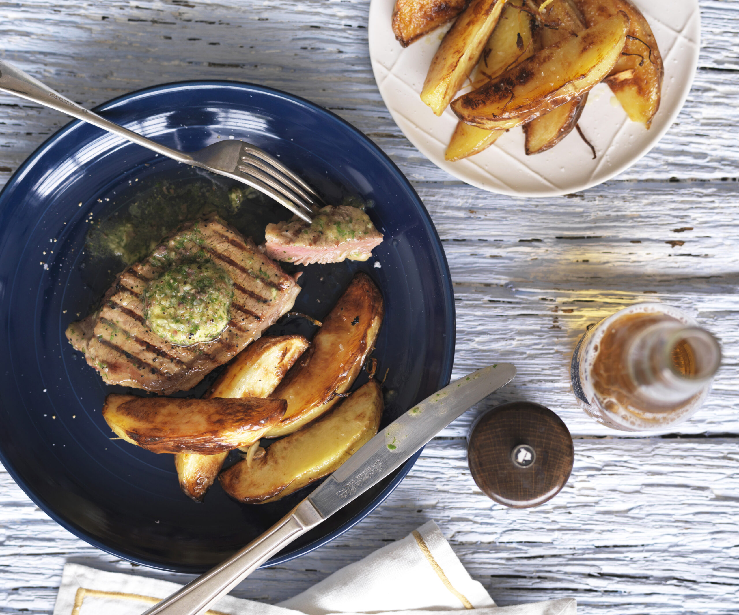 STEAK WITH ANCHOVY BUTTER