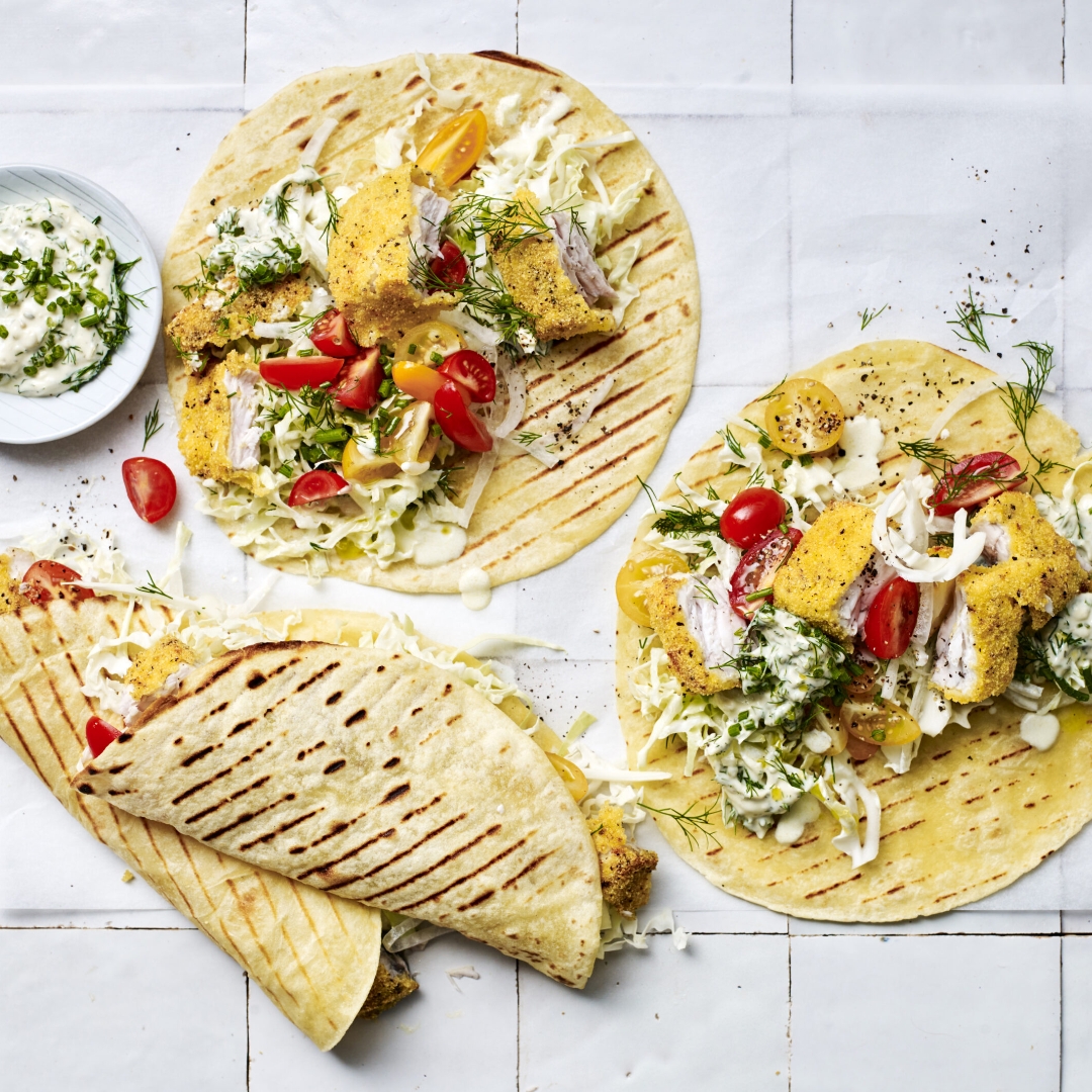 Air fryer crumbed fish tacos