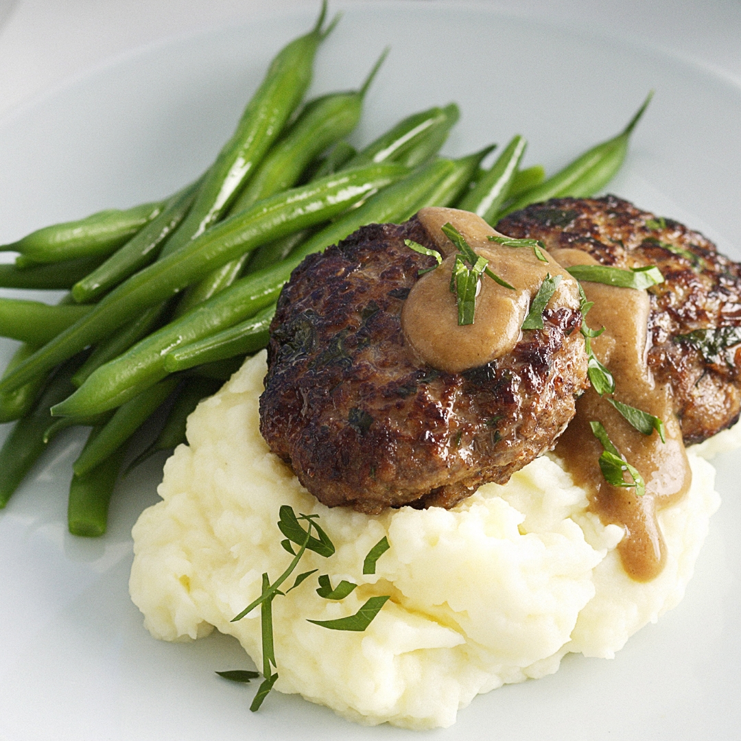 Beef rissoles and mash