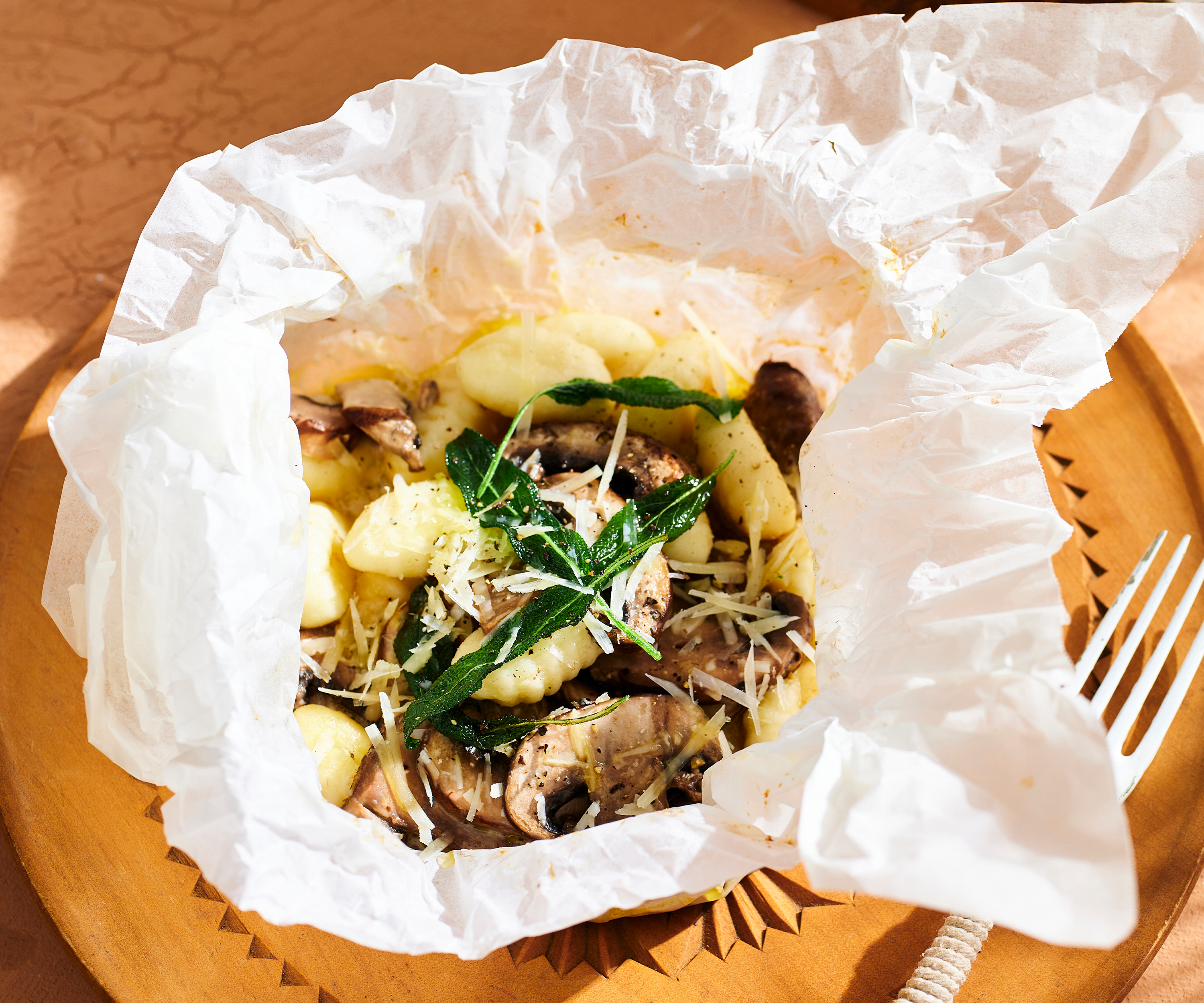Easy oven-baked mushroom gnocchi parcels-image