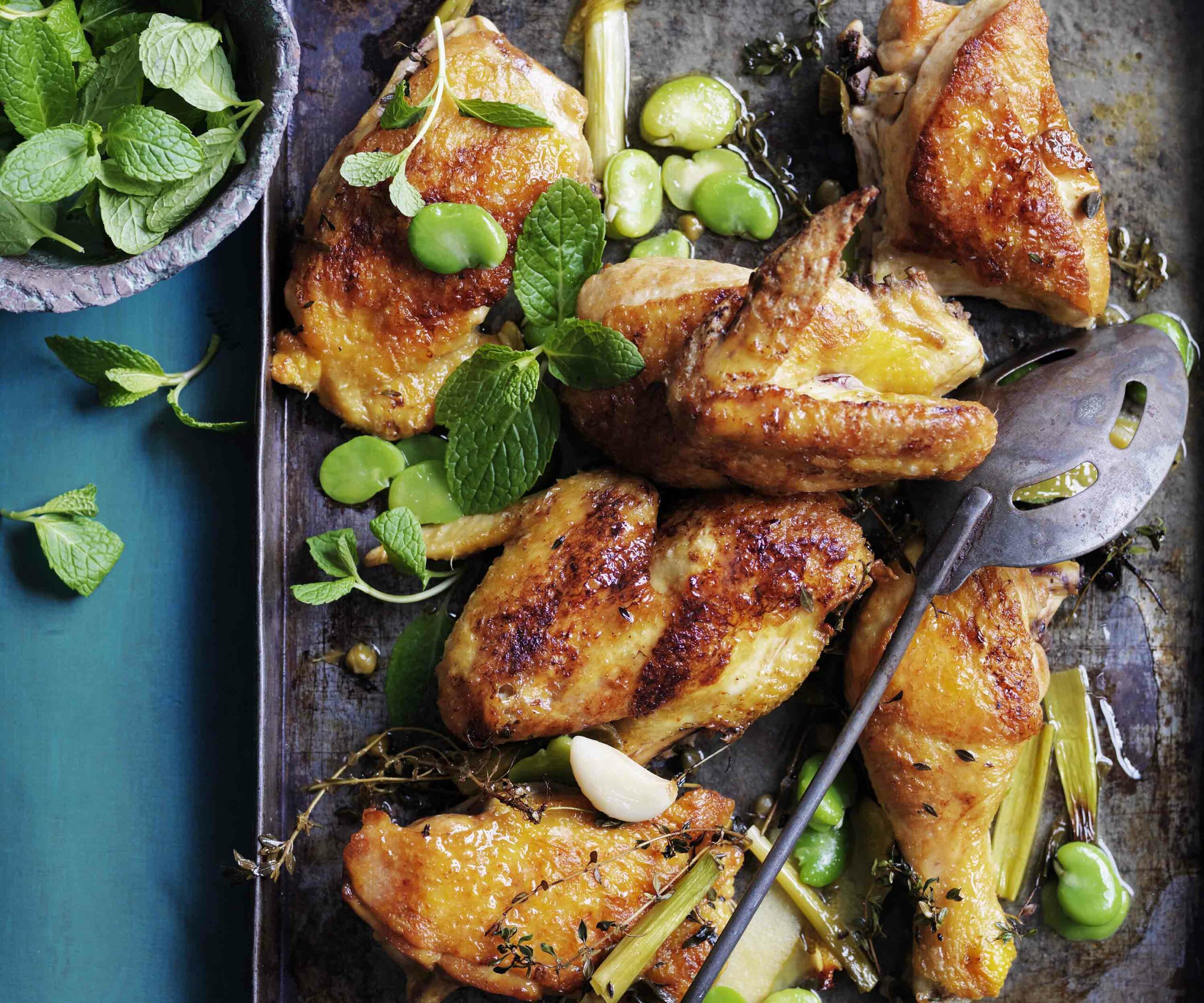 Chicken with broad beans