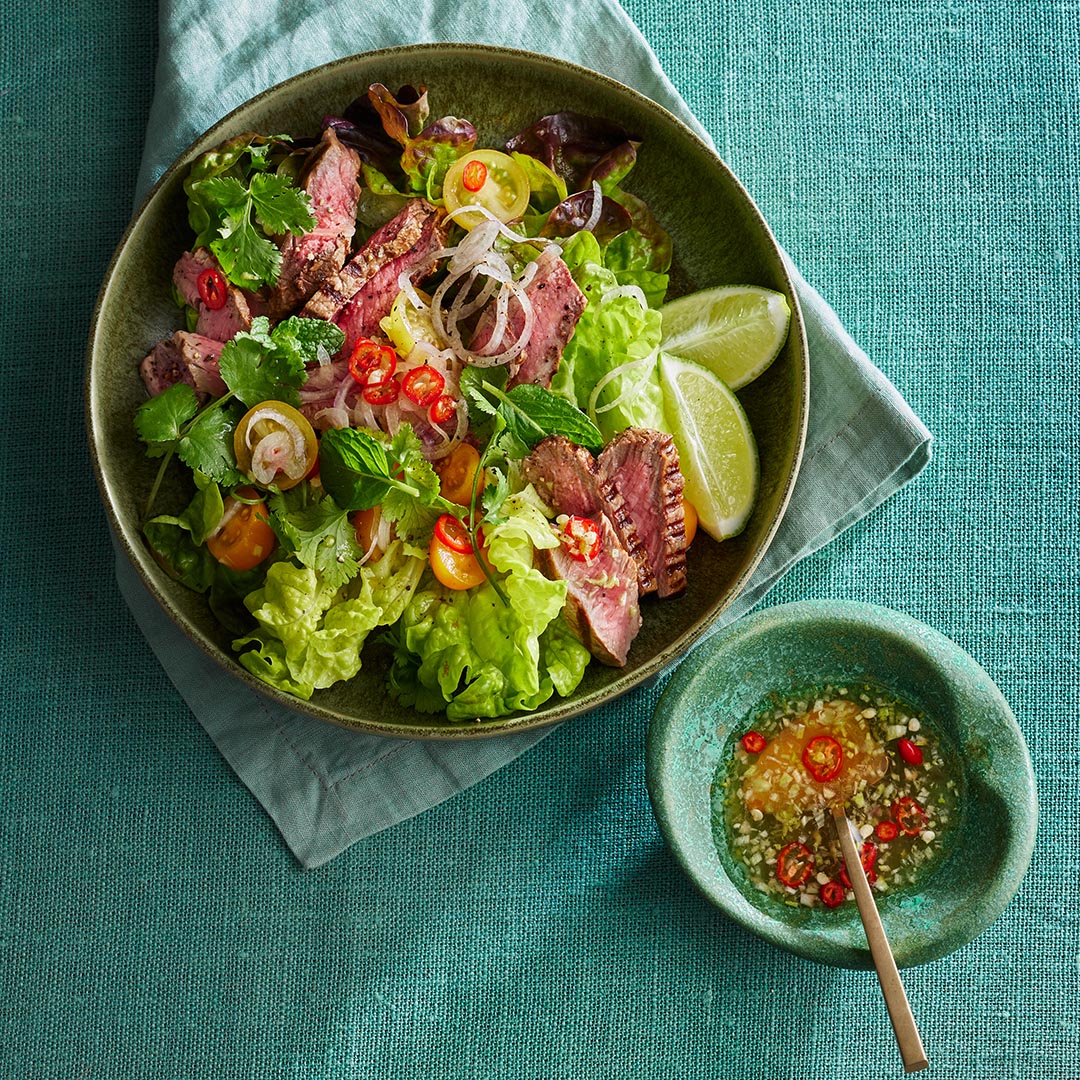 Thai beef salad with chilli lime dressing