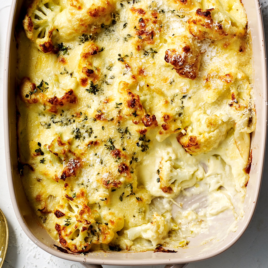 Cauliflower cheese with leek and fennel