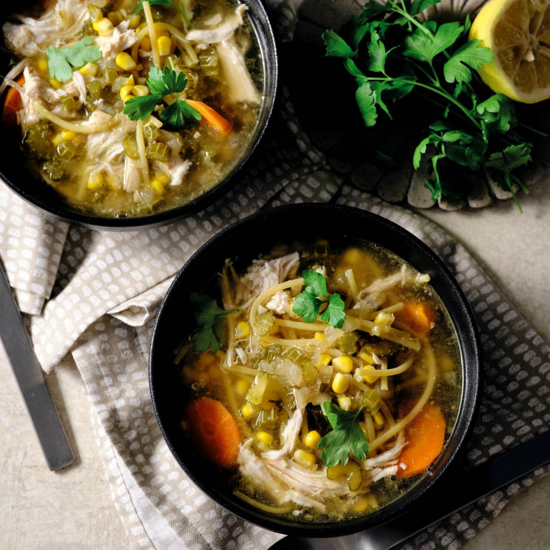 Slow cooker chicken noodle soup