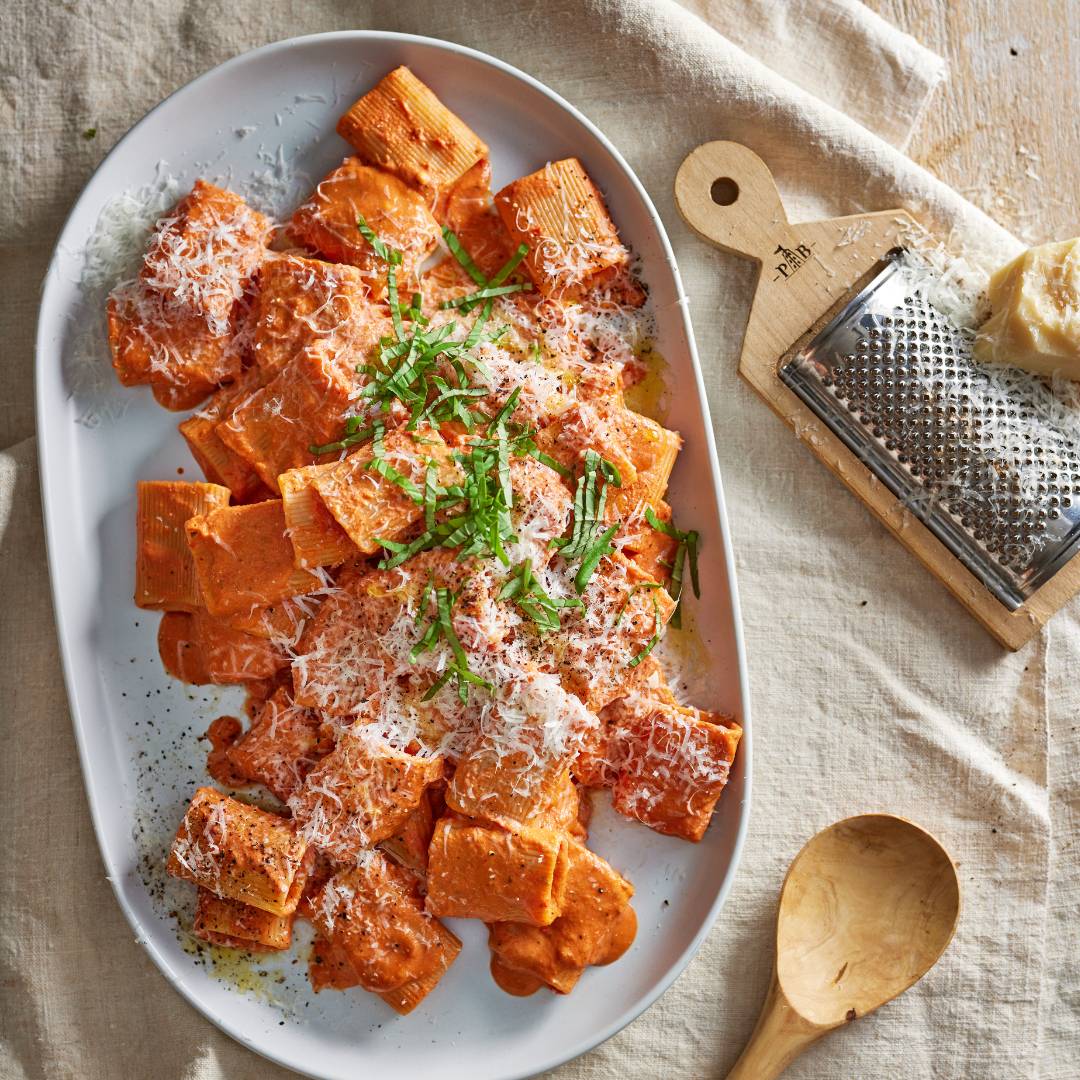 Pink sauce pasta