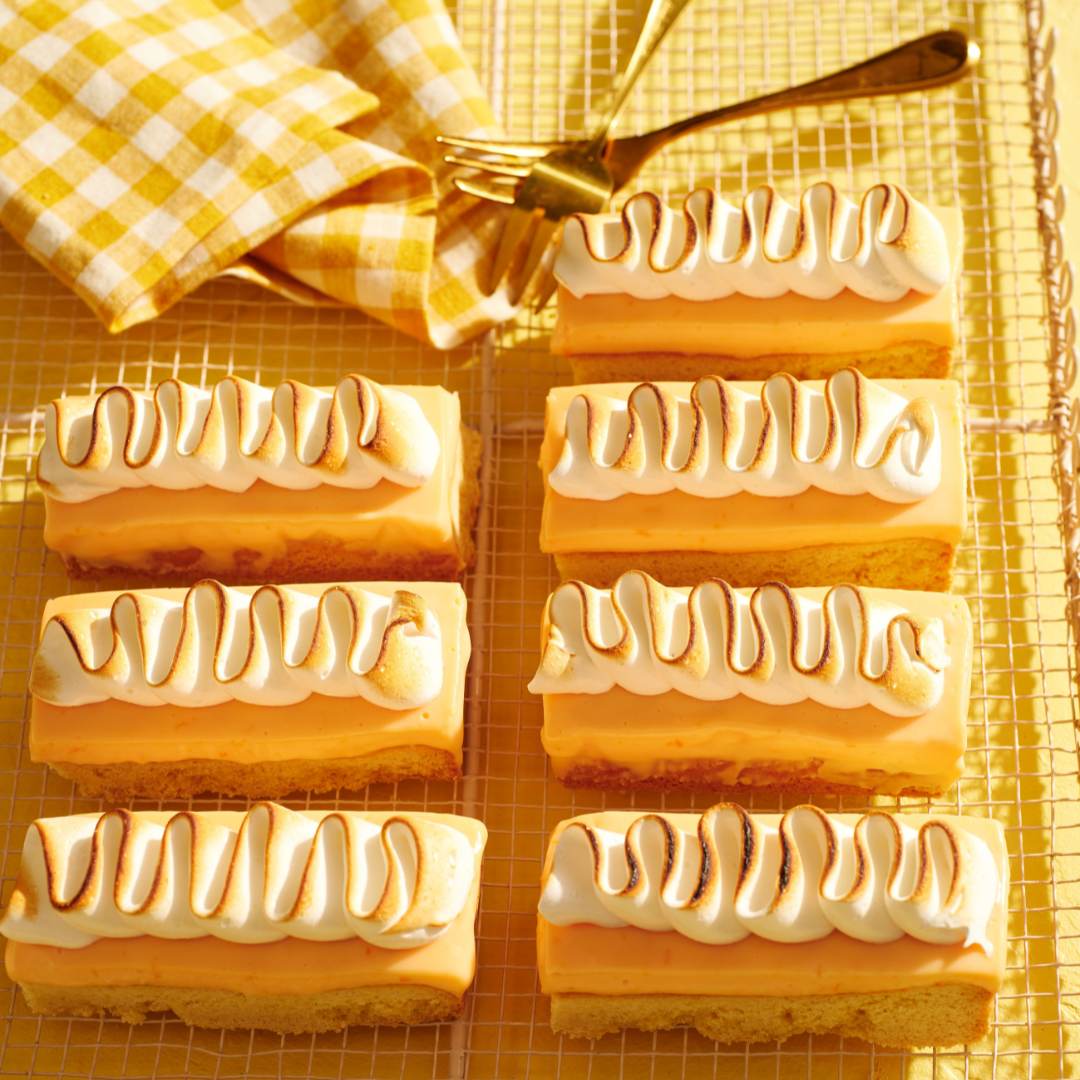 Orange cream meringue bars