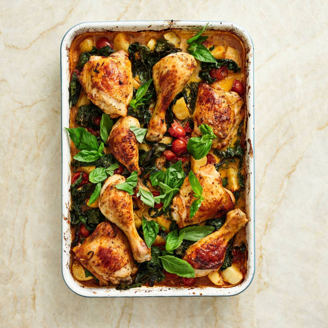 Tuscan chicken tray bake