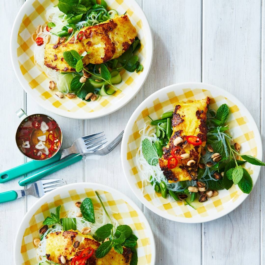 Julie Goodwin’s turmeric fish & Vietnamese noodle salad