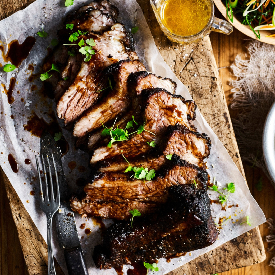 Slow cooker Texas-style beef brisket with corn & slaw