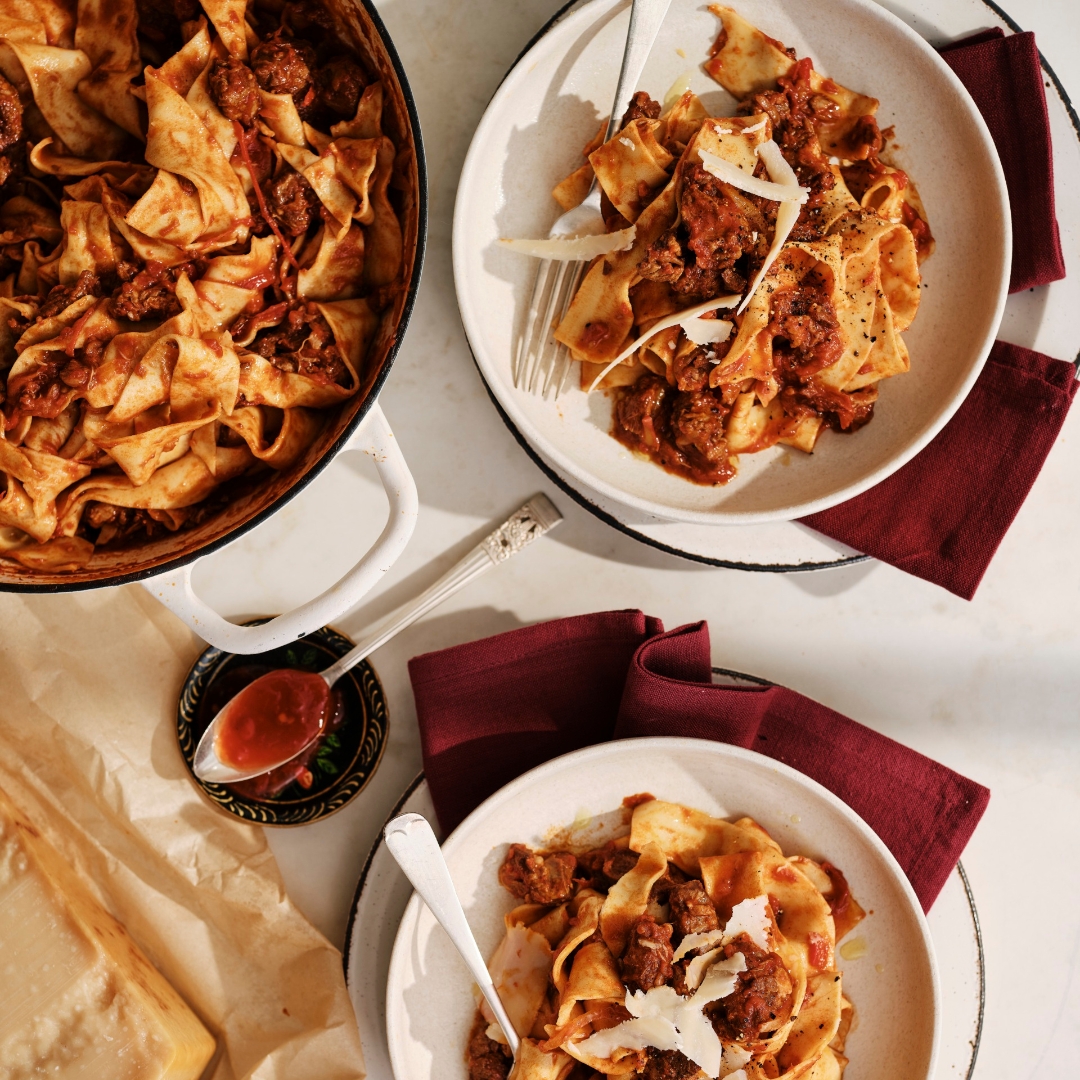 Laura Sharrad’s spiced lamb ragu with pappardelle